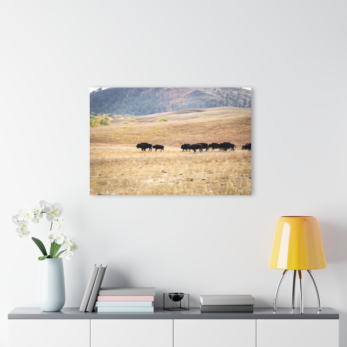 Beginning Buffalo Herd Acrylic