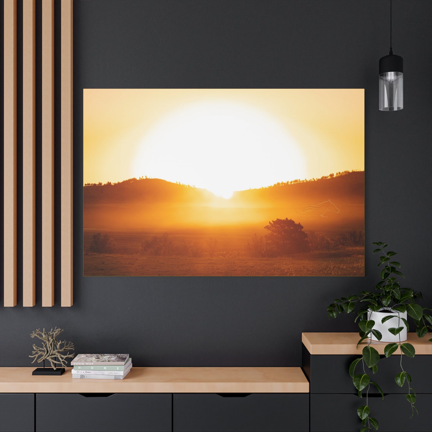 Buffalo Round Up Sunrise Canvas