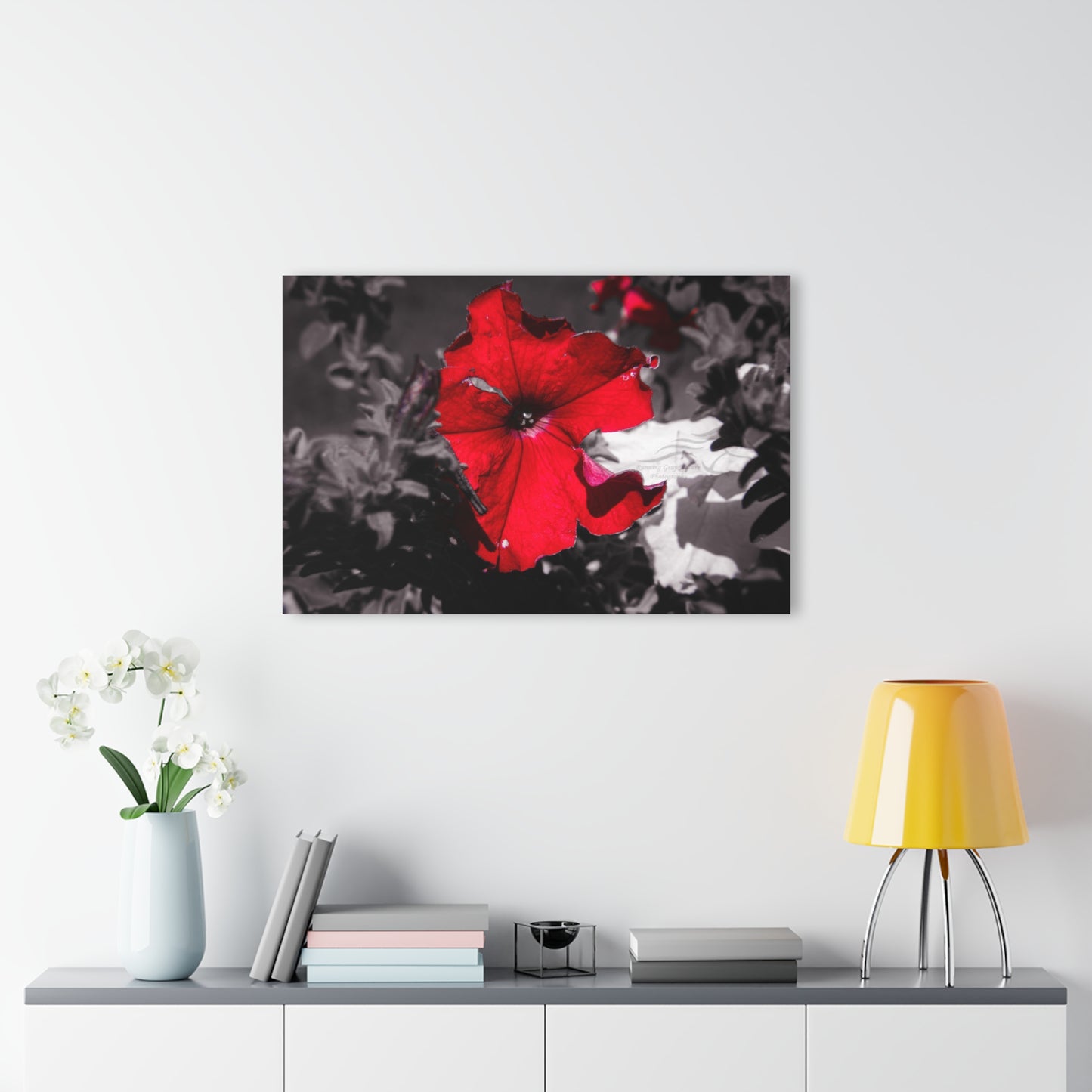 Black and Red Flower Acrylic