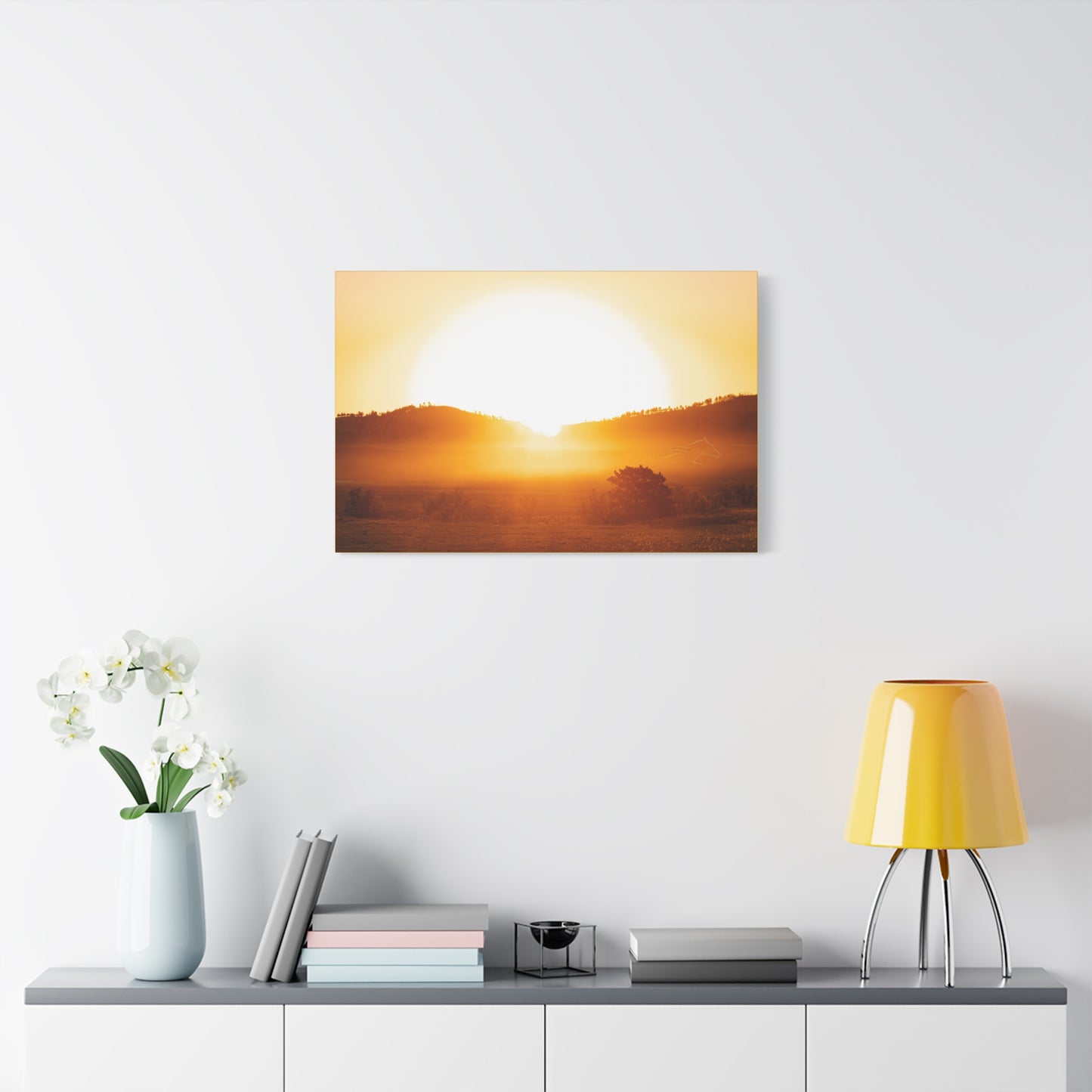 Buffalo Round Up Sunrise Canvas