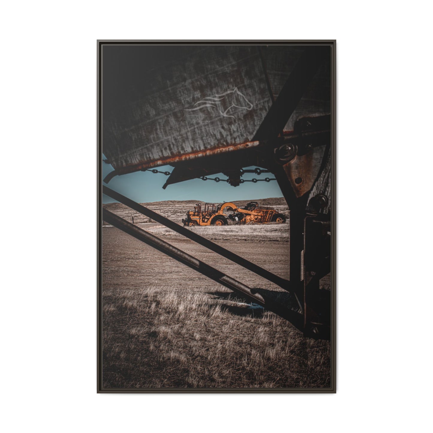 Rustic Yellow John Deer Framed Canvas
