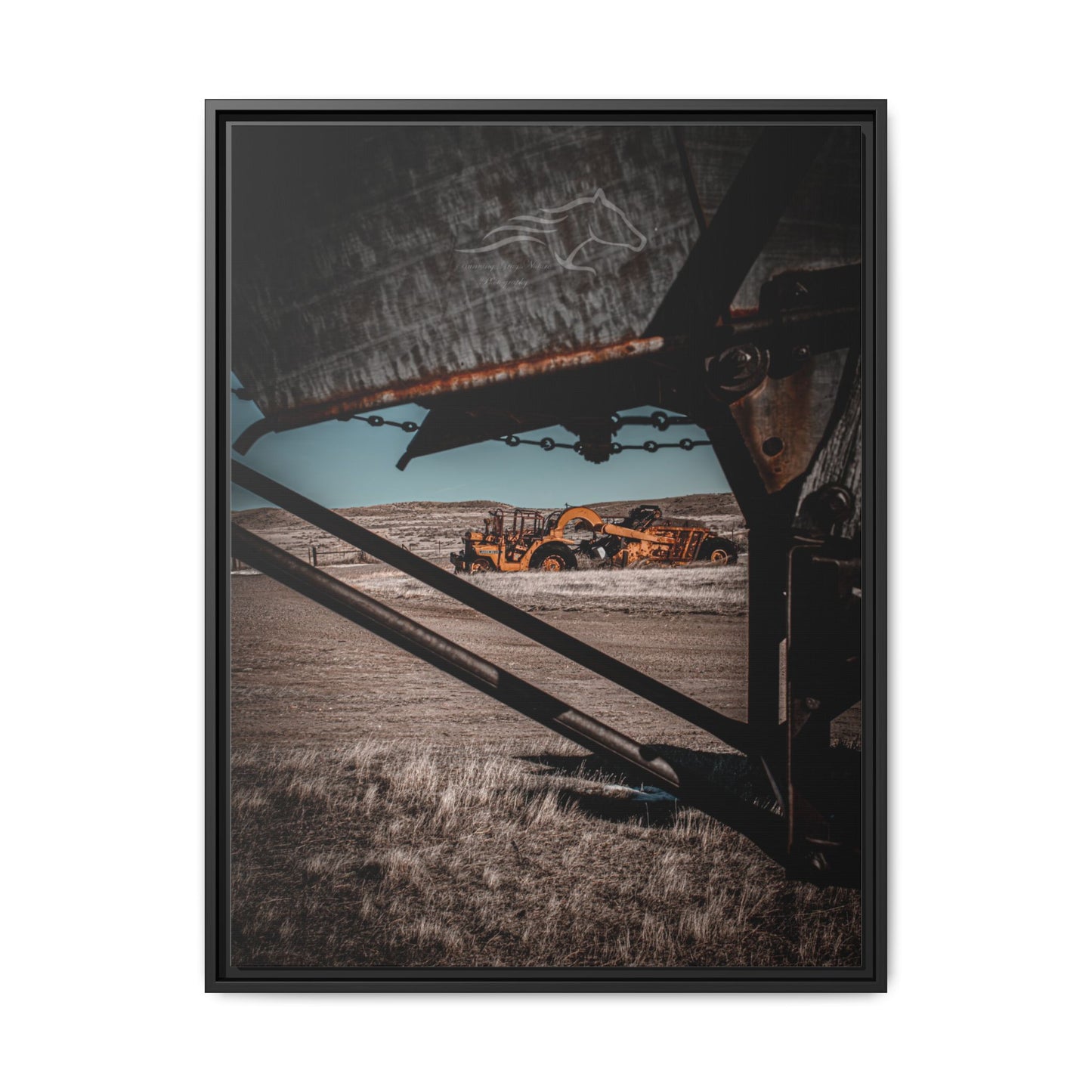 Rustic Yellow John Deer Framed Canvas