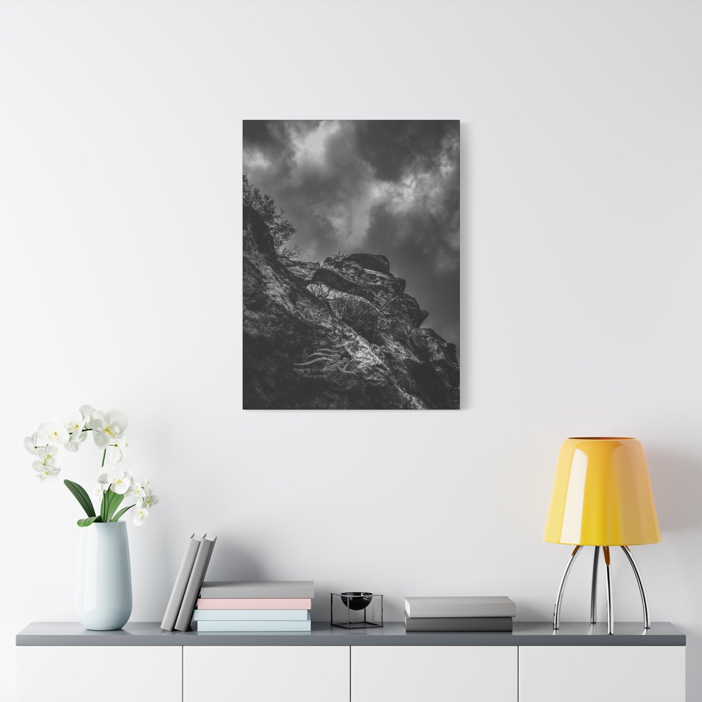 Black and White Sky View Ayres Natural Bridge Canvas