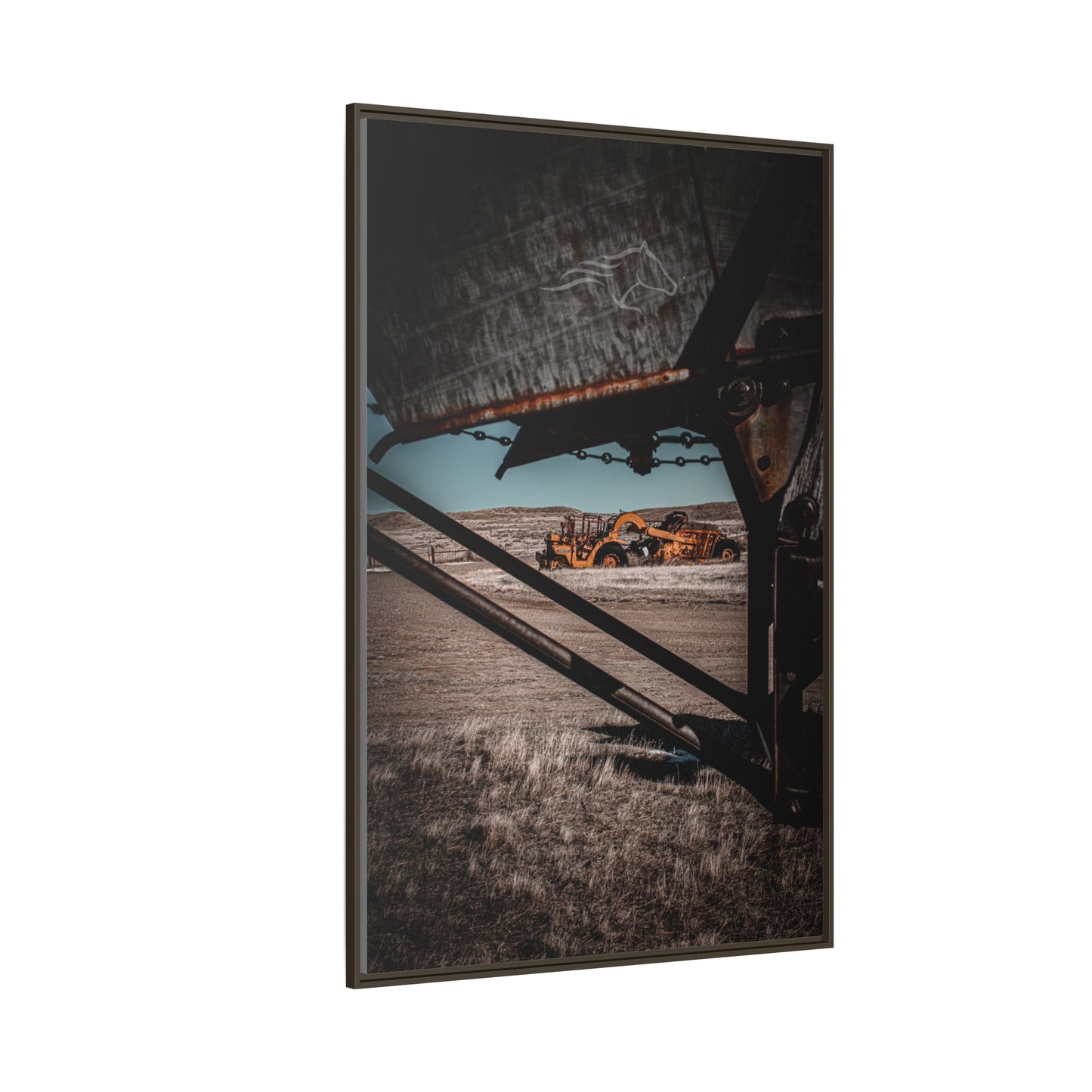 Rustic Yellow John Deer Framed Canvas