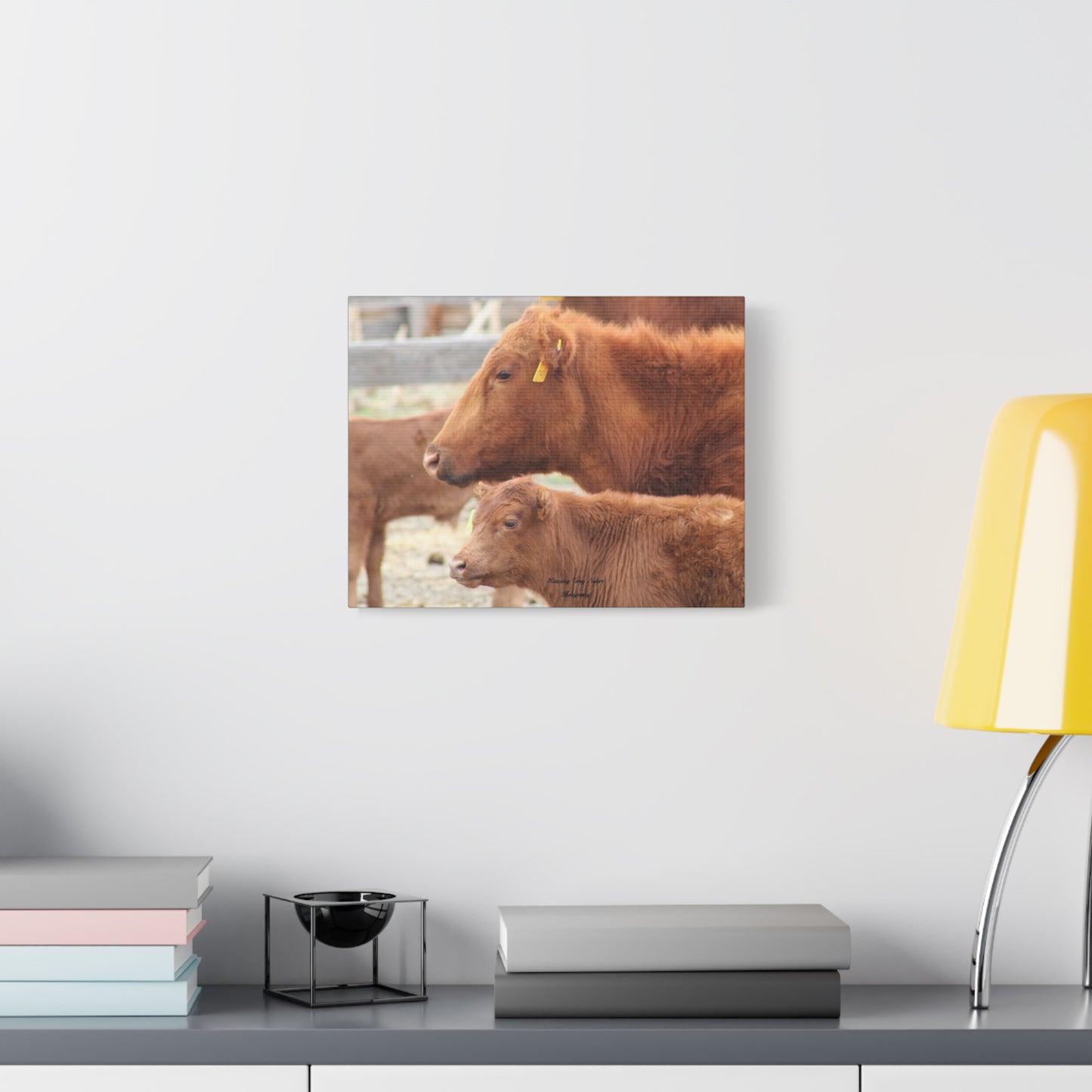 Momma and Baby Calf Matte Canvas, Stretched, 1.25"