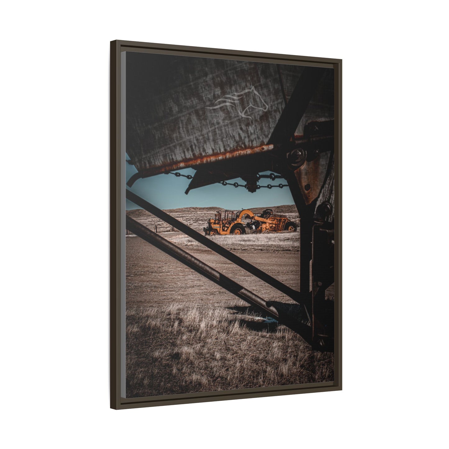 Rustic Yellow John Deer Framed Canvas