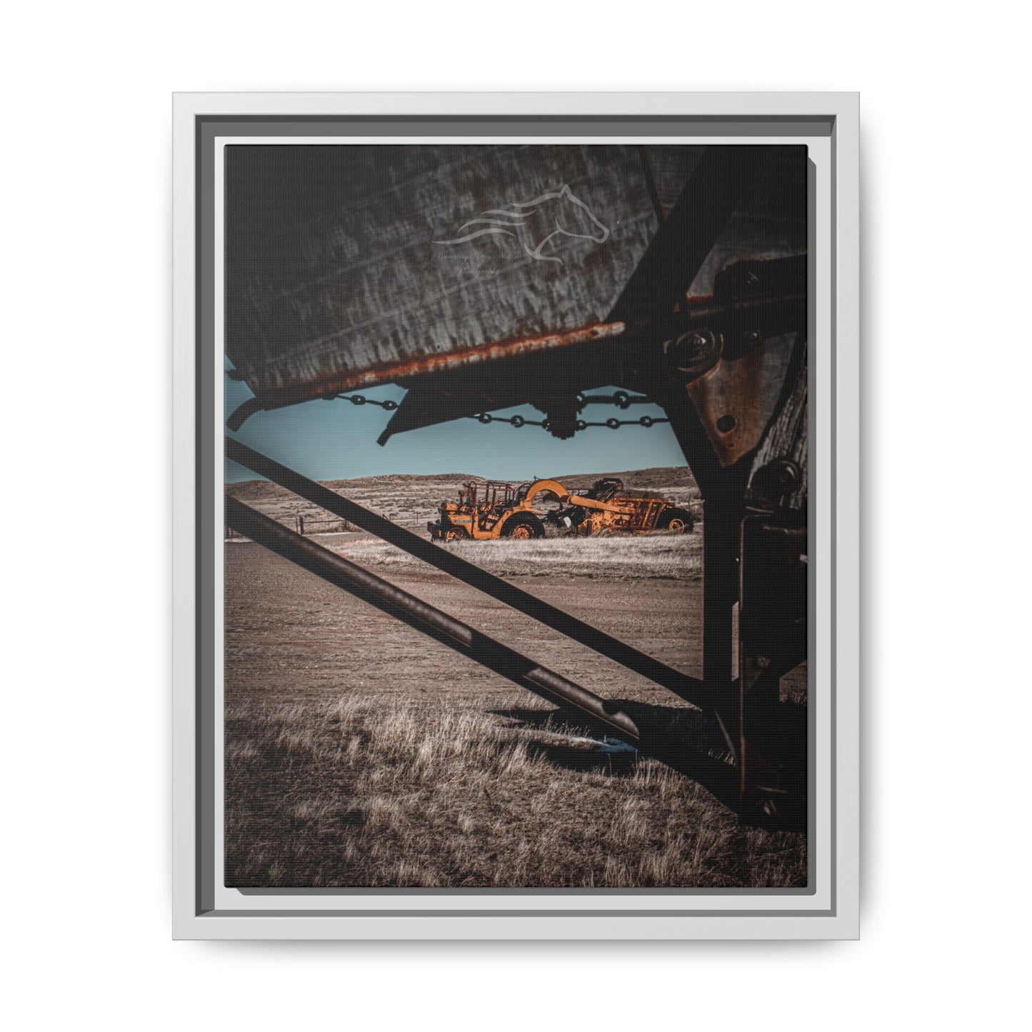Rustic Yellow John Deer Framed Canvas