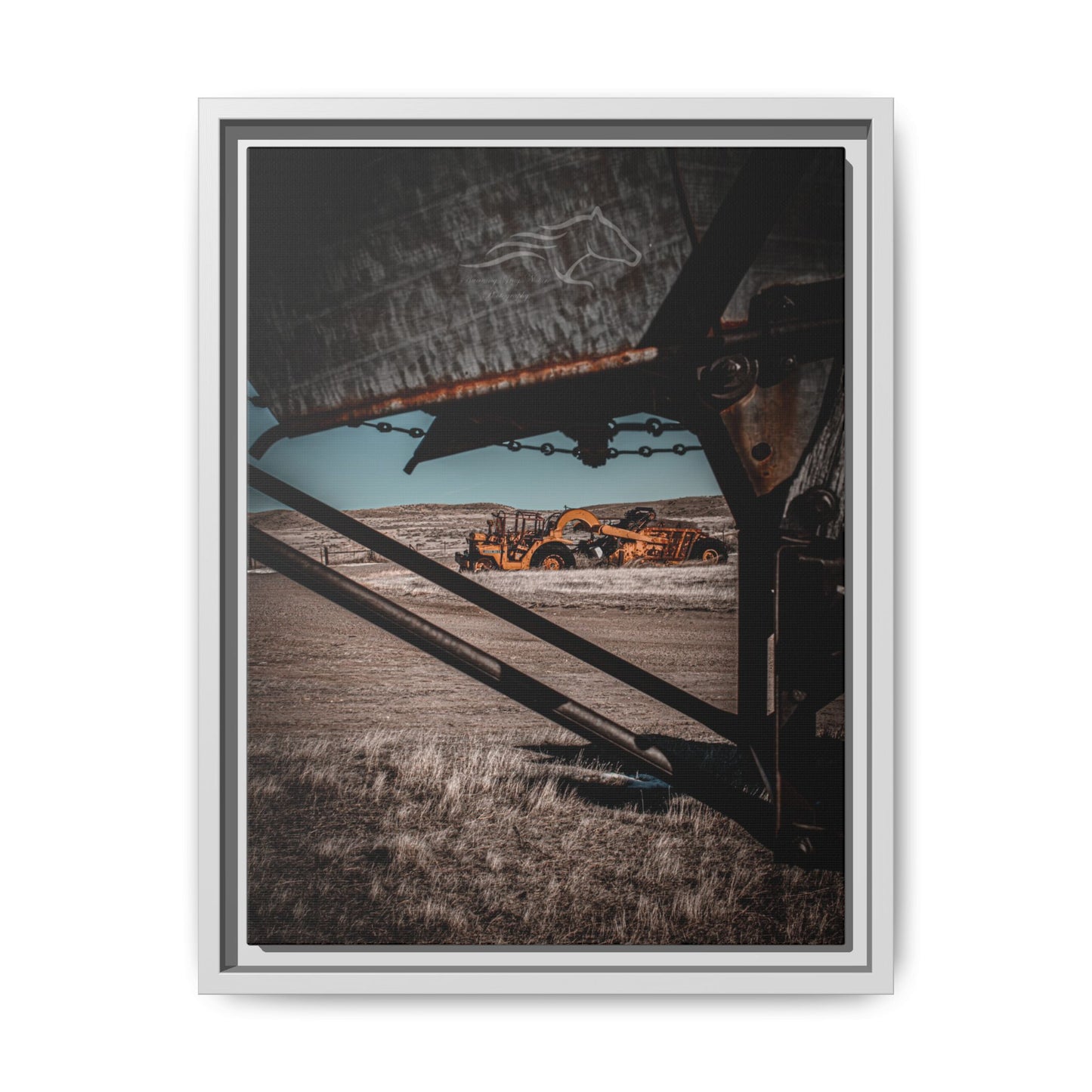 Rustic Yellow John Deer Framed Canvas