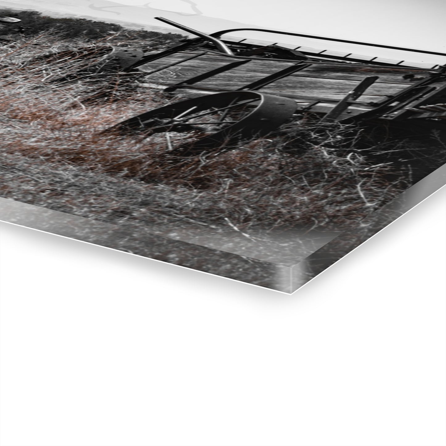 Rustic Black and White Wagon Acrylic