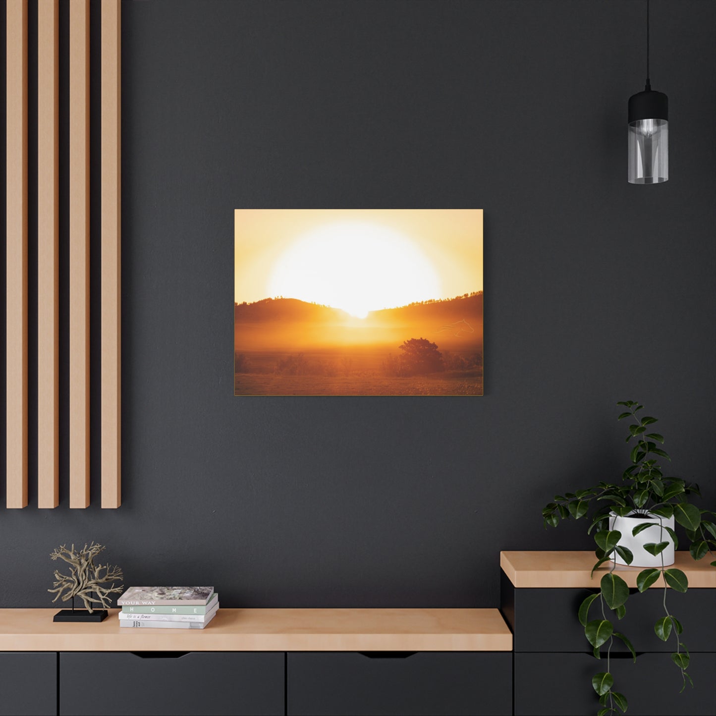Buffalo Round Up Sunrise Canvas