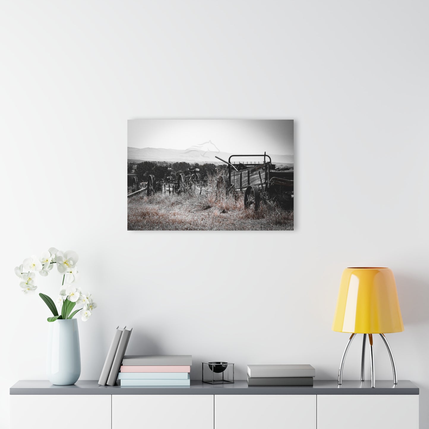 Rustic Black and White Wagon Acrylic