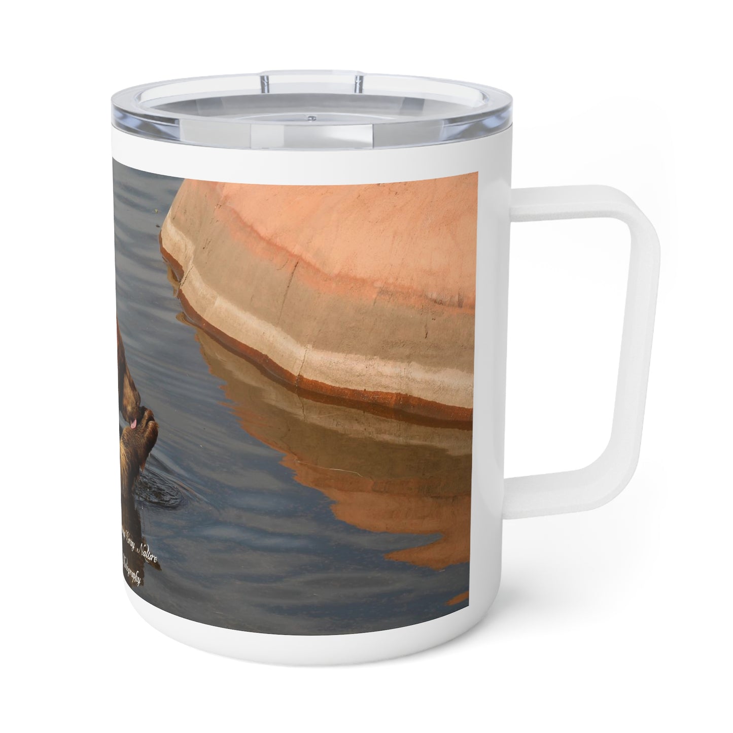 Bear in the Water Insulated Coffee Mug, 10oz