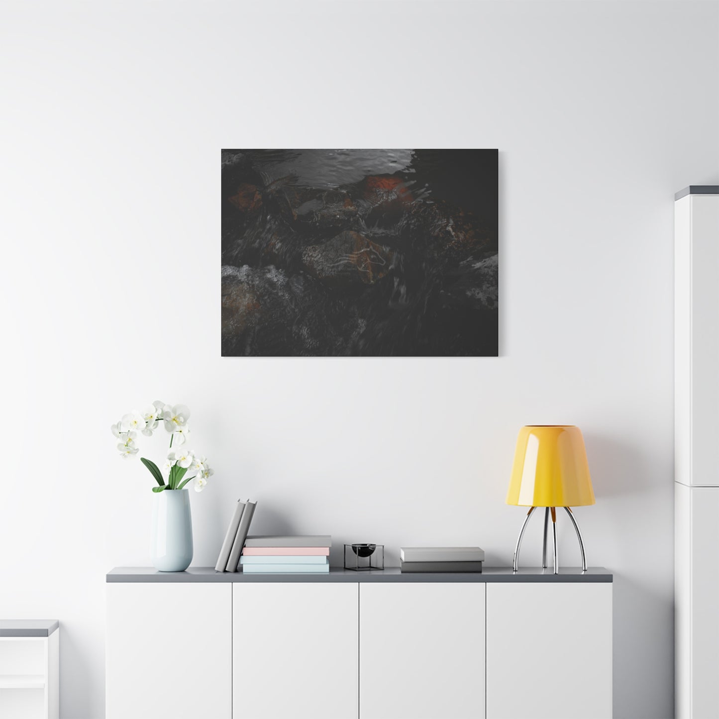 Dark Water Rocks Canvas