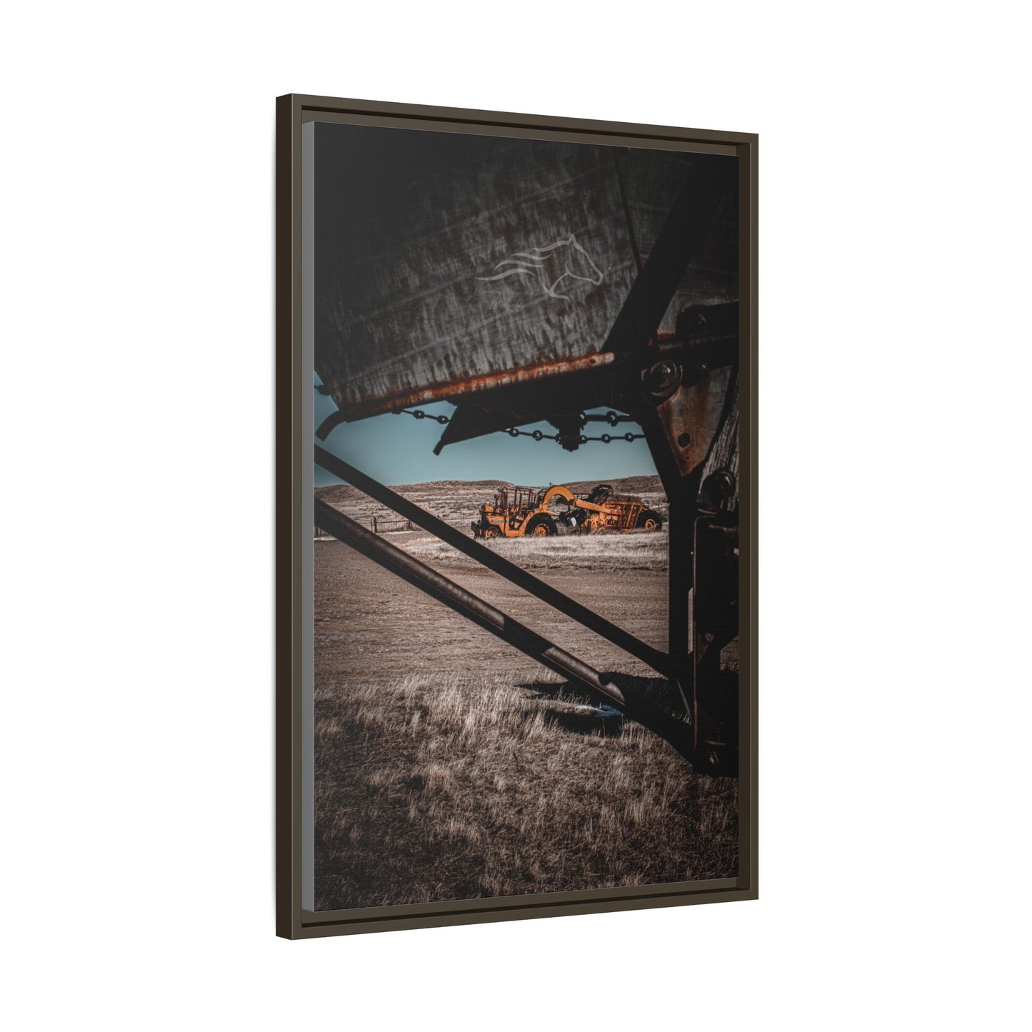 Rustic Yellow John Deer Framed Canvas