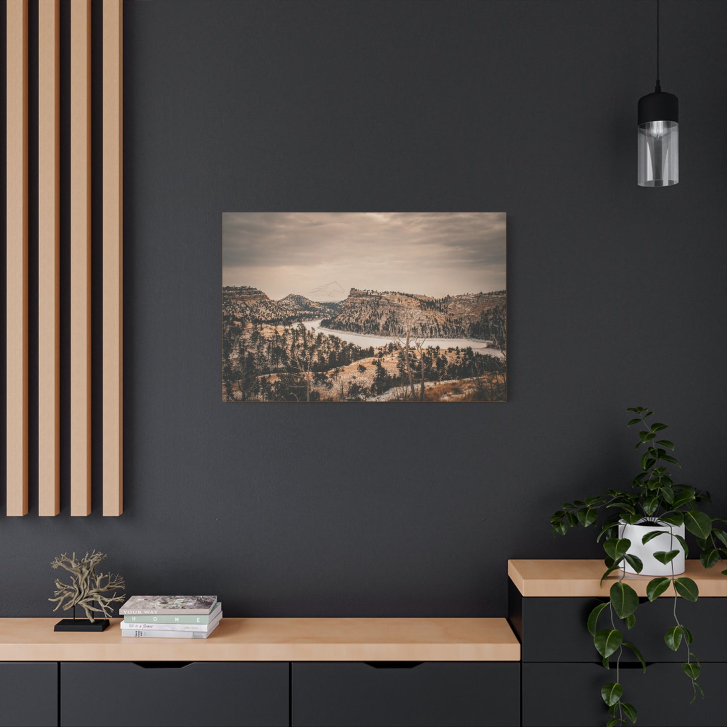 Rustic Mountain Landscape Canvas