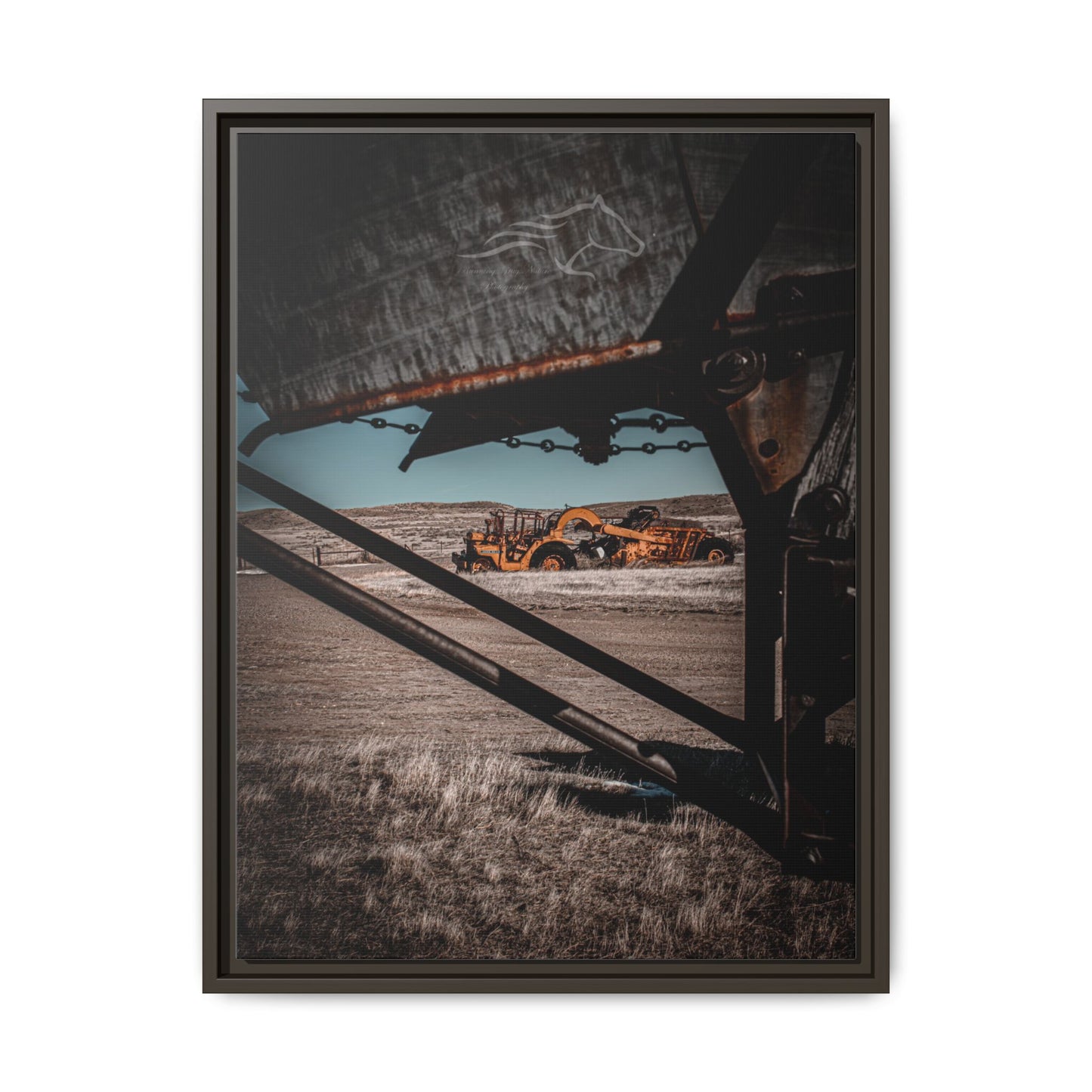 Rustic Yellow John Deer Framed Canvas
