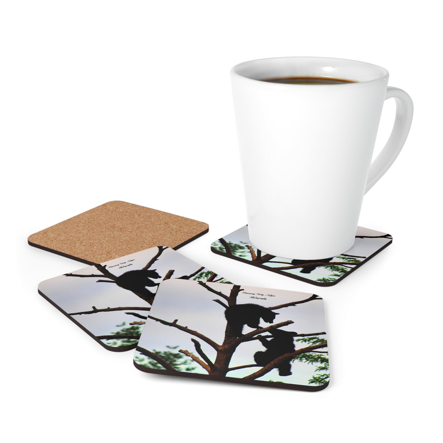 Cubs in a Tree Corkwood Coaster Set