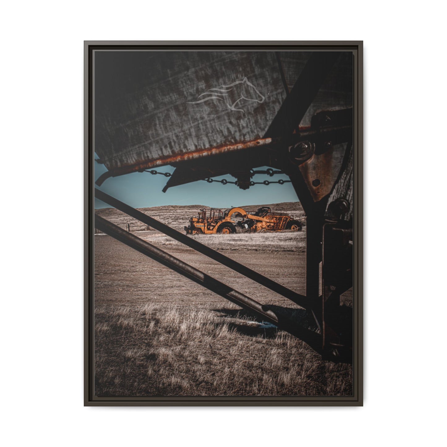 Rustic Yellow John Deer Framed Canvas
