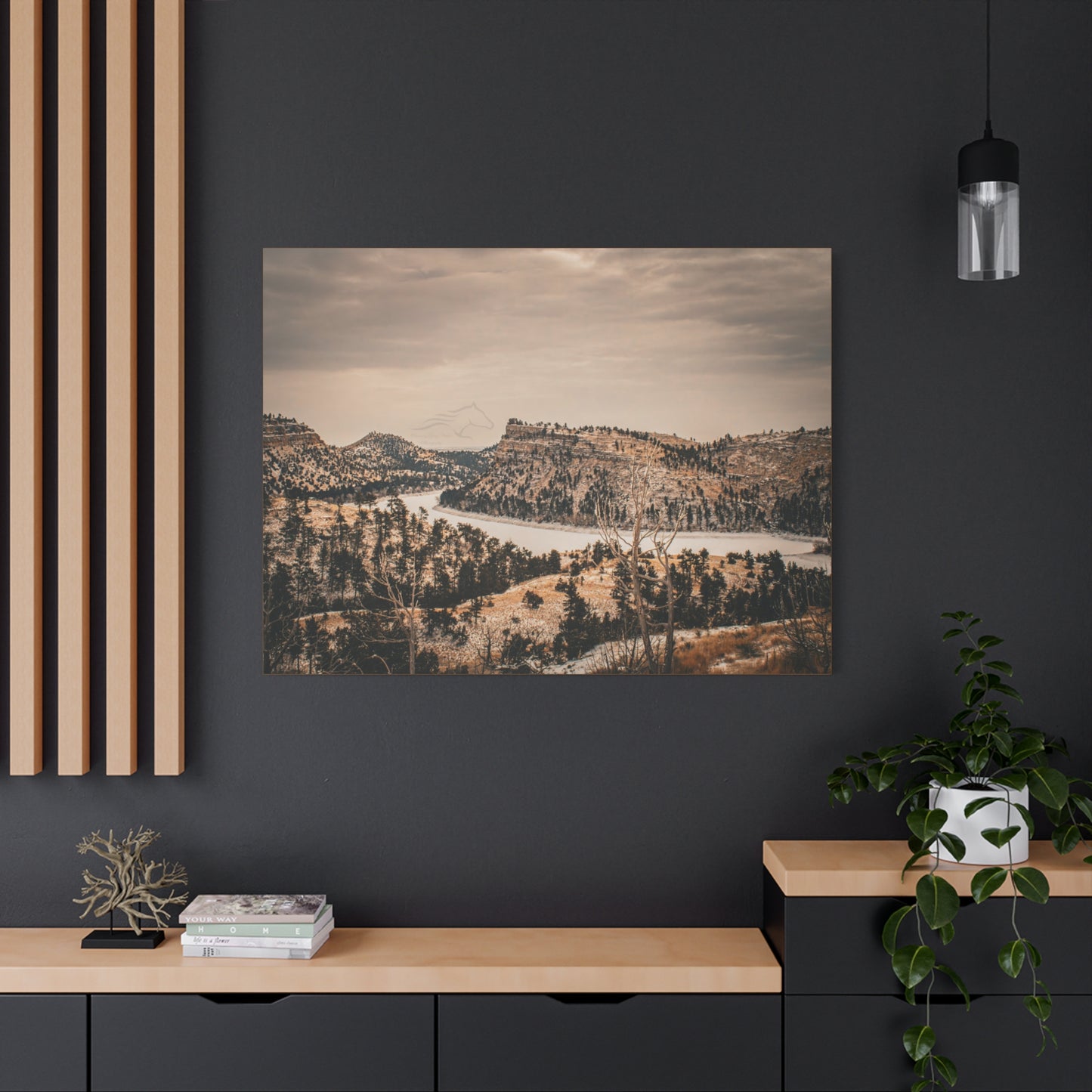 Rustic Mountain Landscape Canvas
