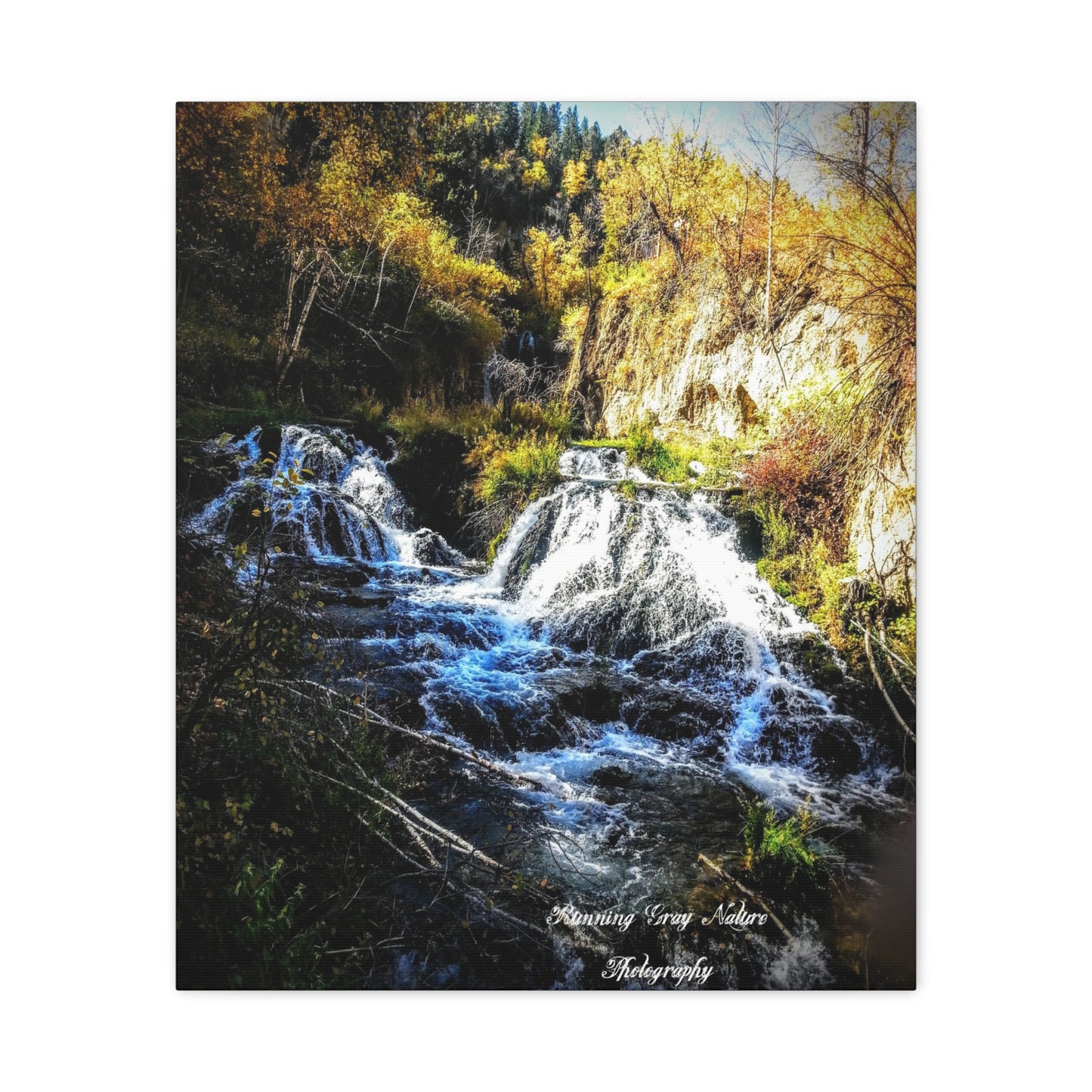 Spearfish, SD Roughlock Falls Matte Canvas, Stretched, 1.25"