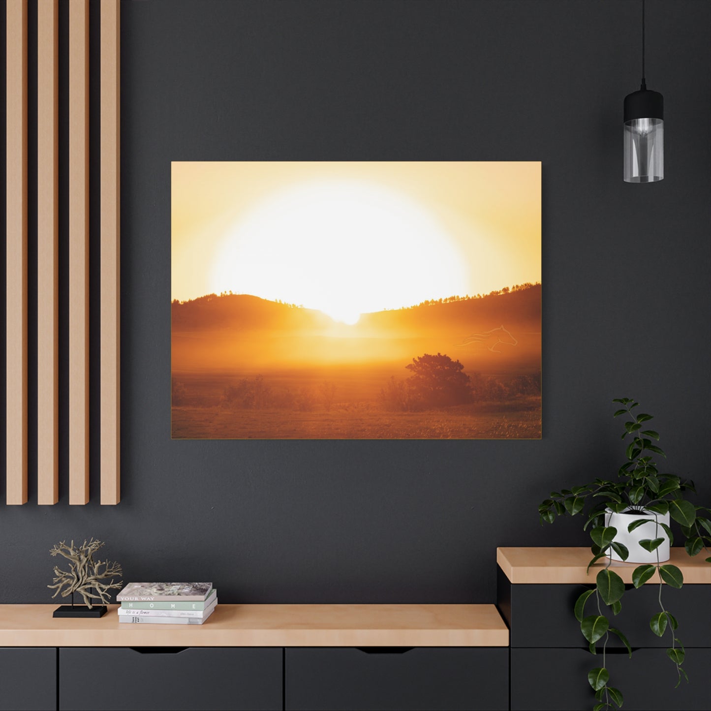 Buffalo Round Up Sunrise Canvas
