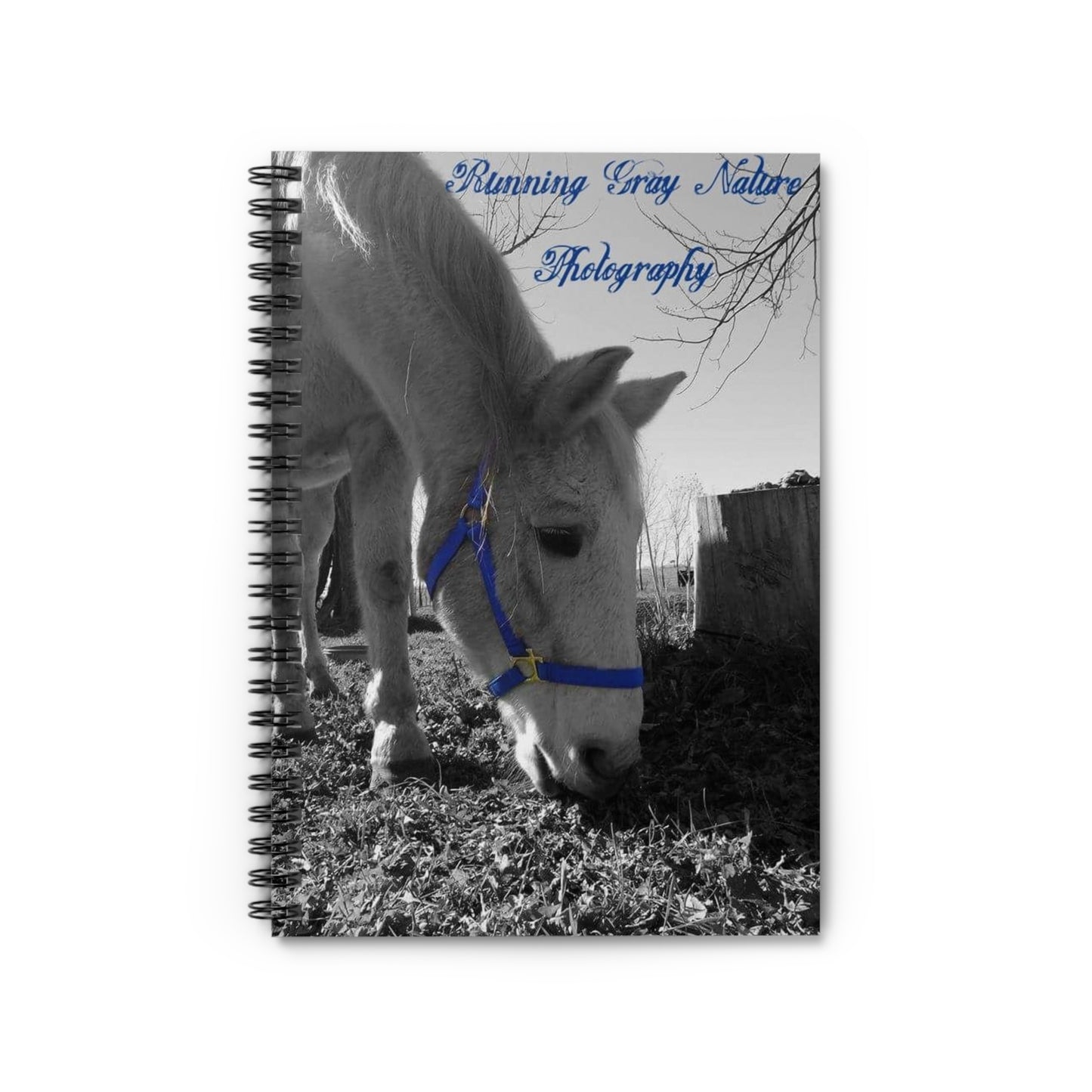 Running Gray Nature Photography Merch Spiral Notebook - Ruled Line