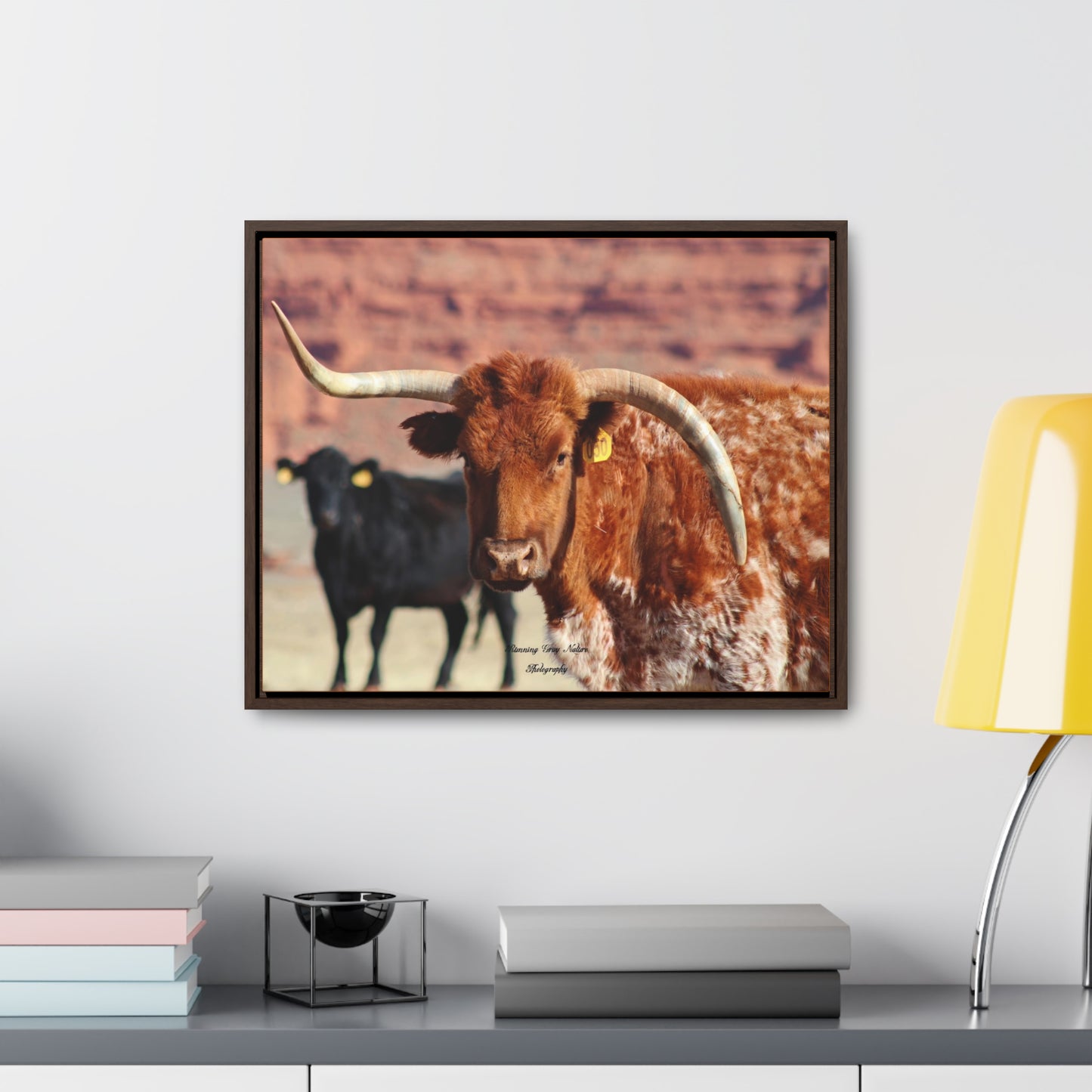 Mismatch Long Horn Gallery Canvas Wraps, Horizontal Frame