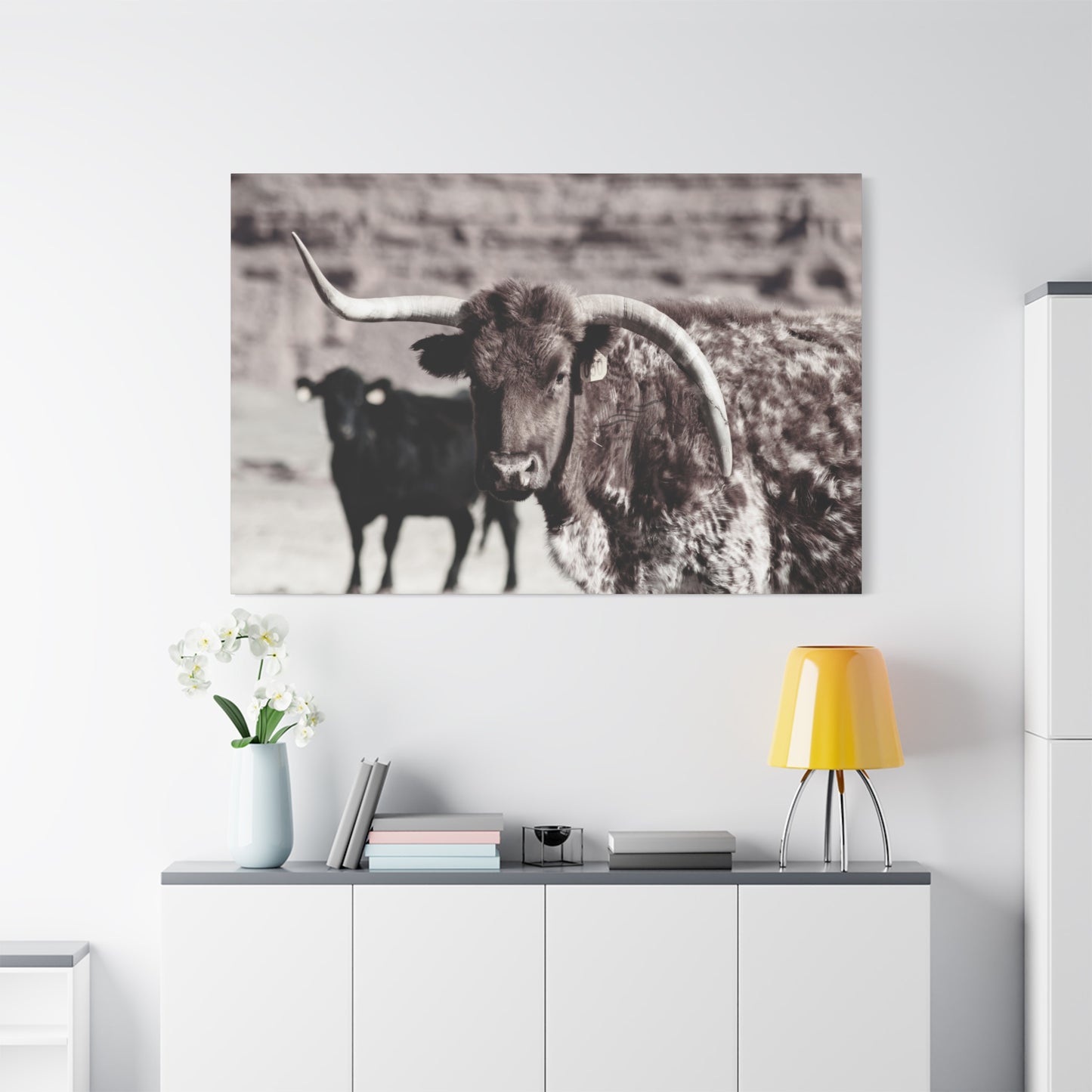Rustic Longhorn Canvas