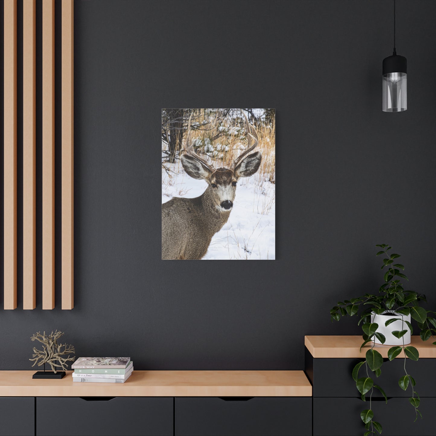 Deer Antlers in February Canvas