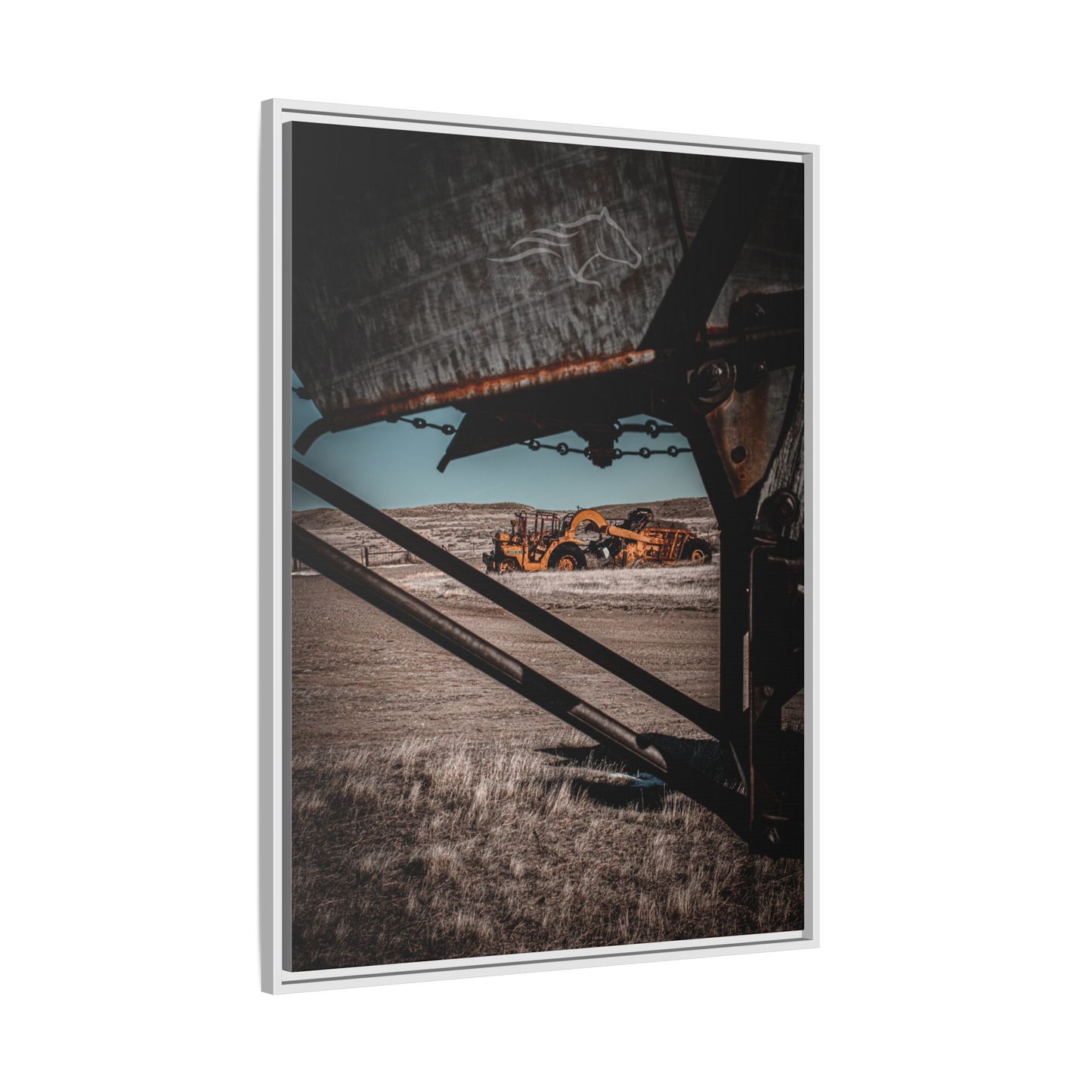 Rustic Yellow John Deer Framed Canvas