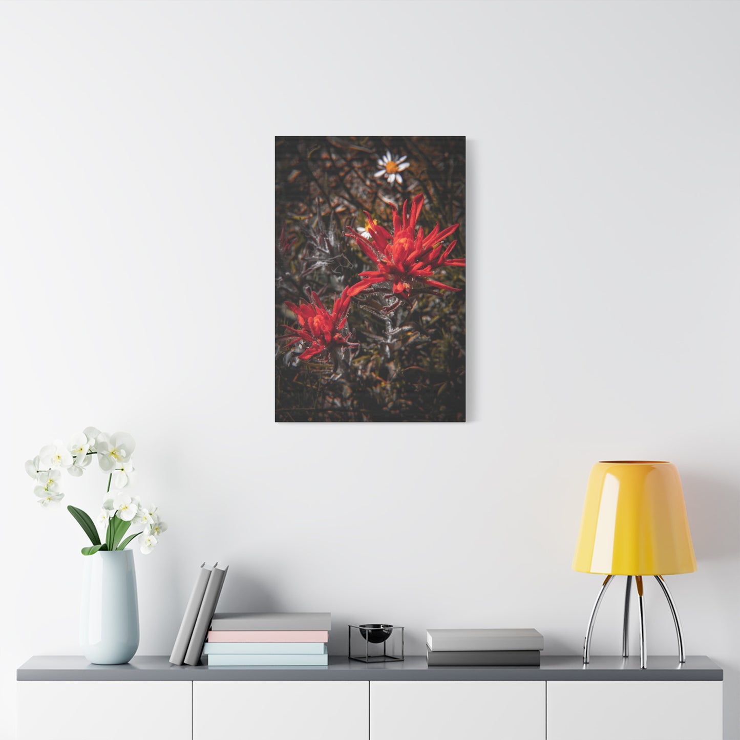Black and Red Indian Paint Brush Canvas