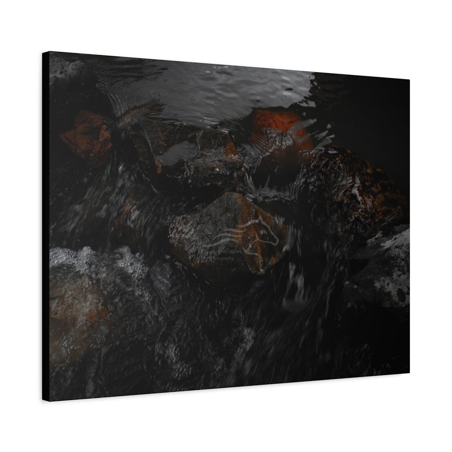 Dark Water Rocks Canvas