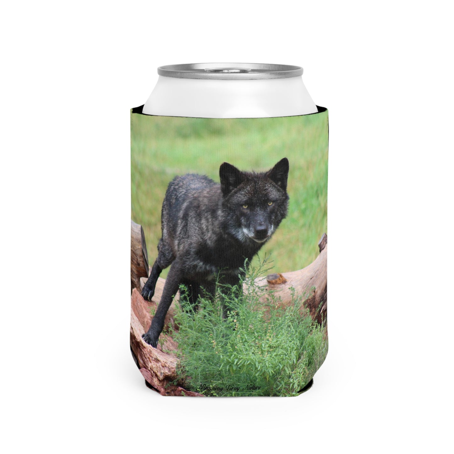 Black Wolf Can Koozie Sleeve