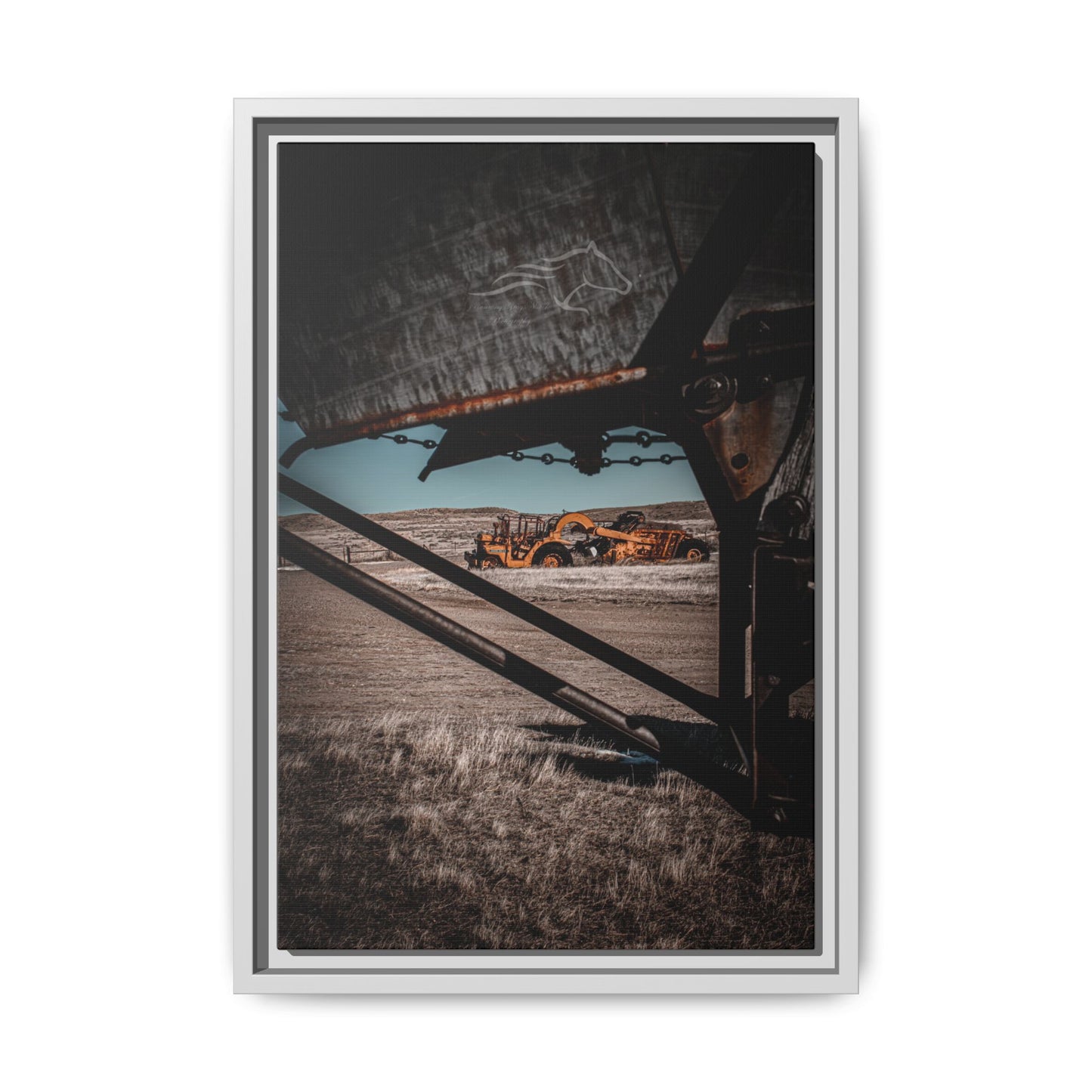 Rustic Yellow John Deer Framed Canvas