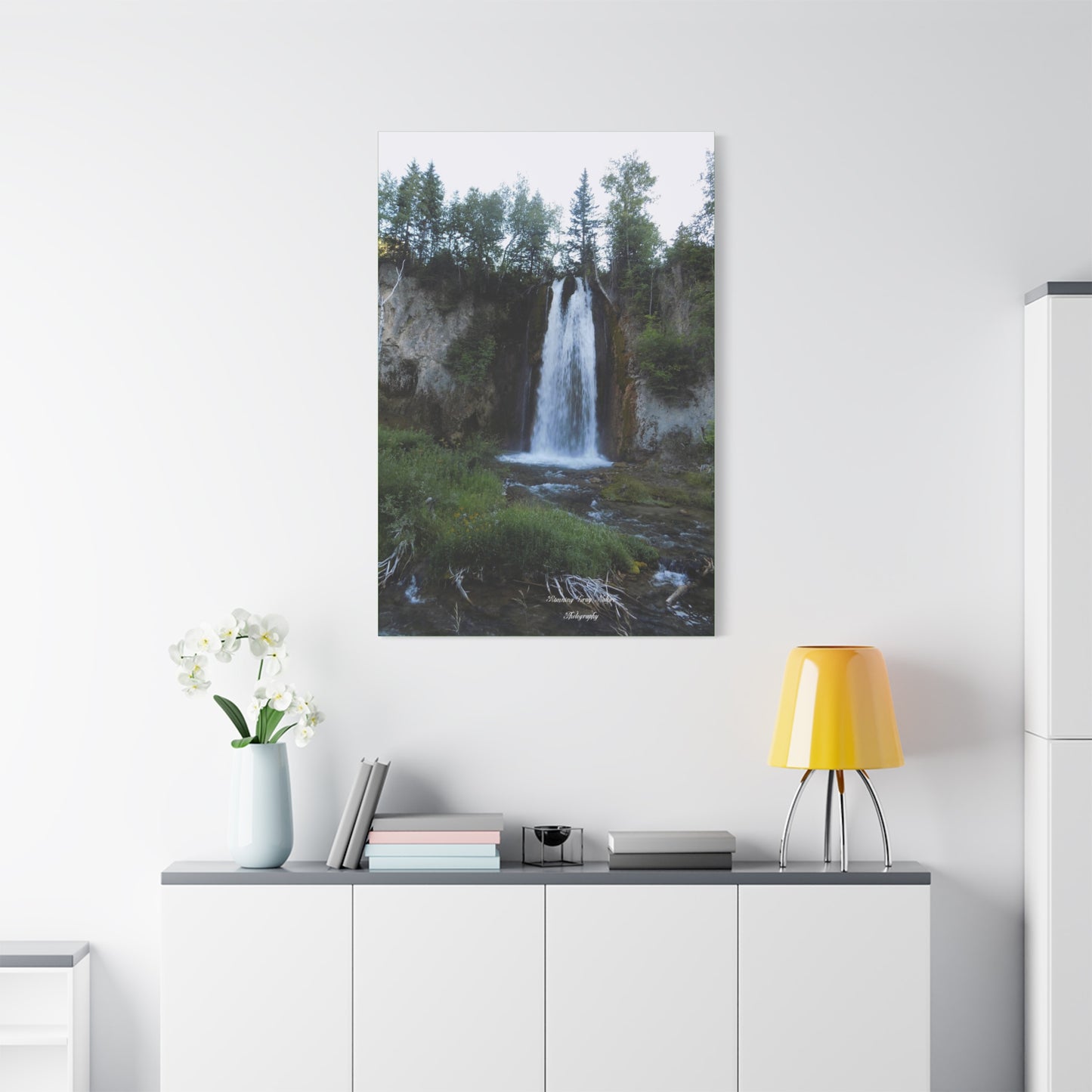 Spearfish Canyon Waterfall Matte Canvas, Stretched, 1.25"