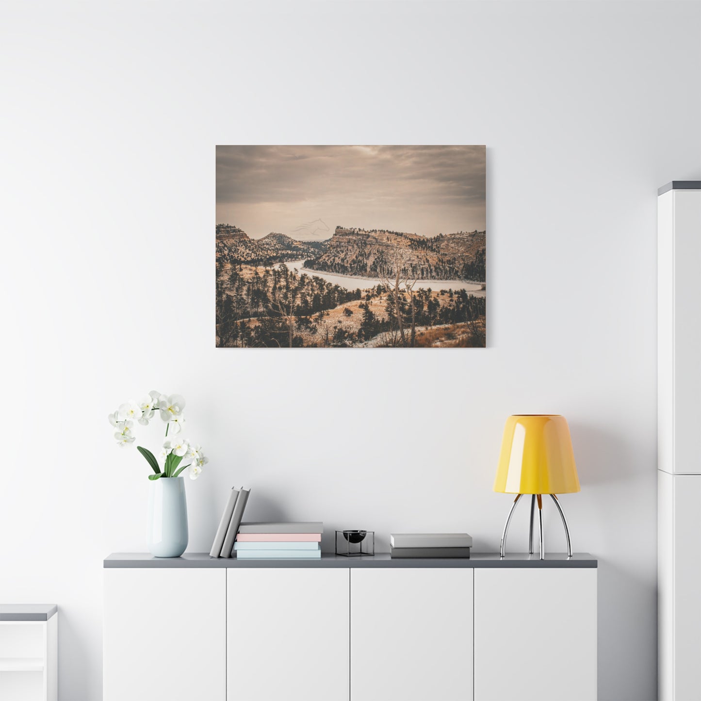 Rustic Mountain Landscape Canvas