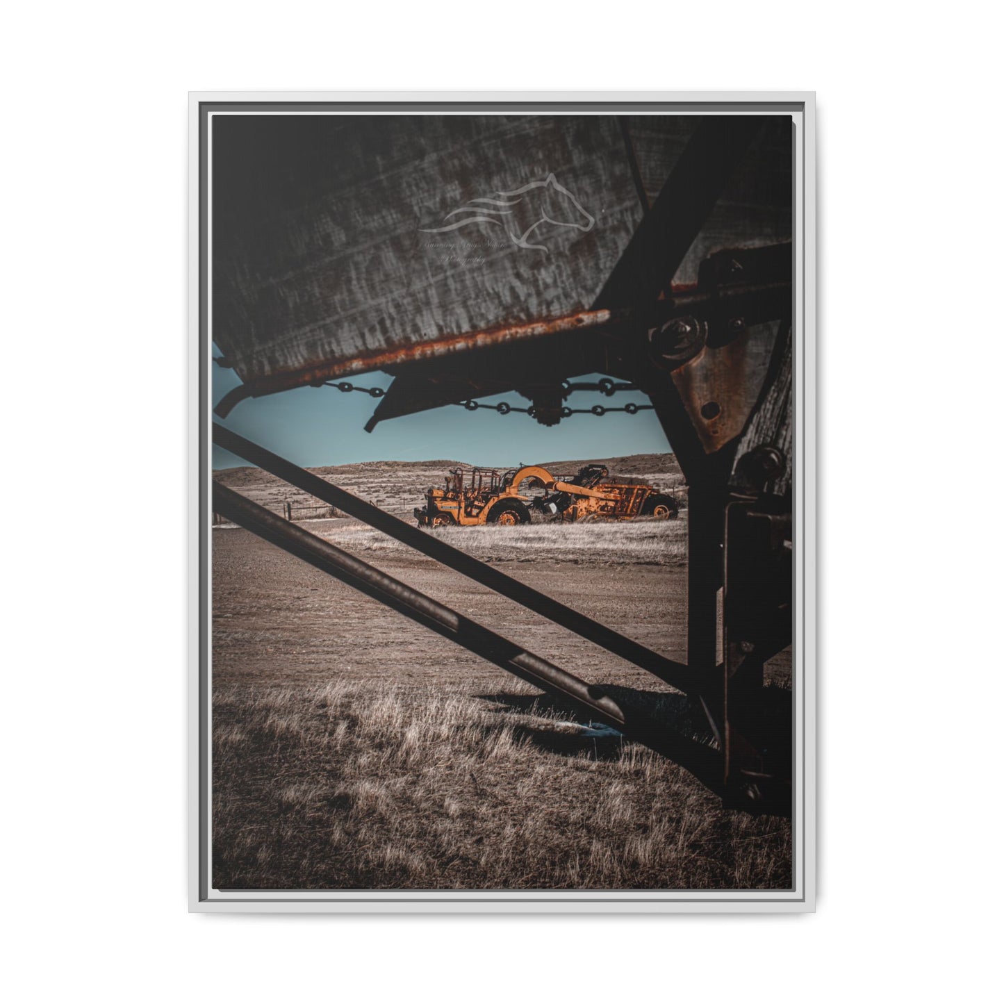 Rustic Yellow John Deer Framed Canvas