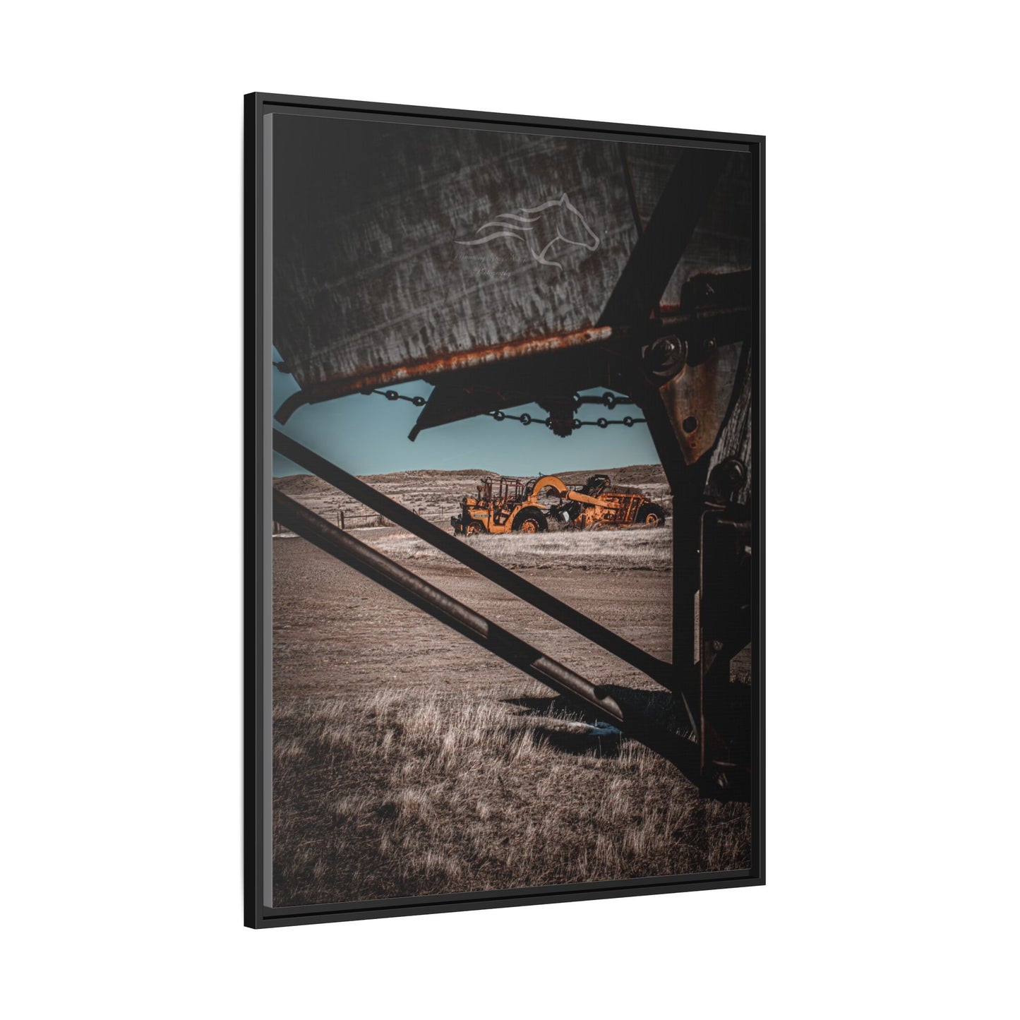 Rustic Yellow John Deer Framed Canvas
