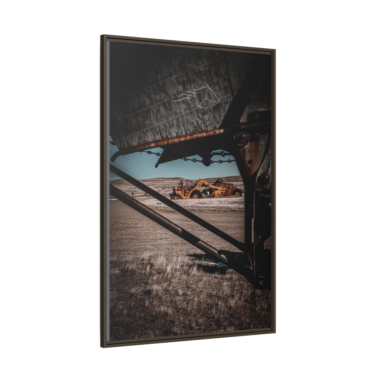 Rustic Yellow John Deer Framed Canvas