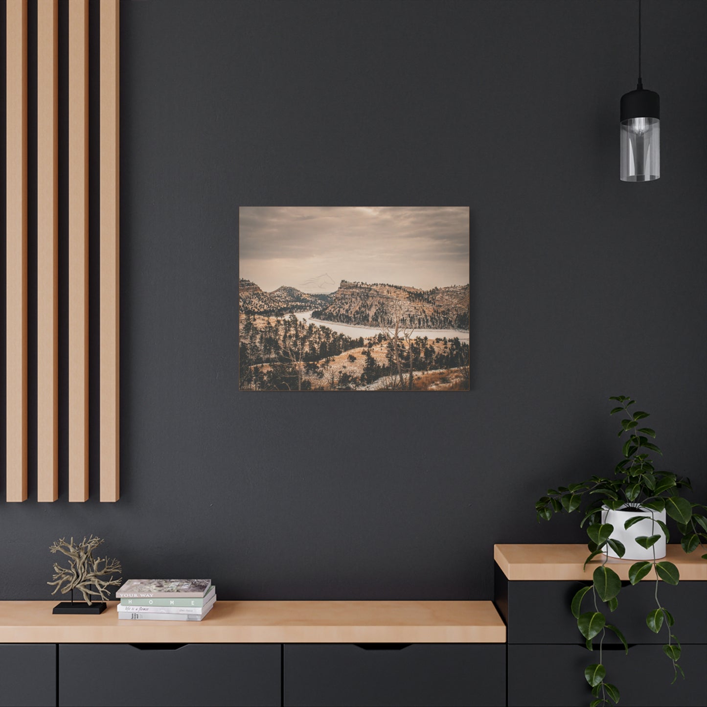 Rustic Mountain Landscape Canvas