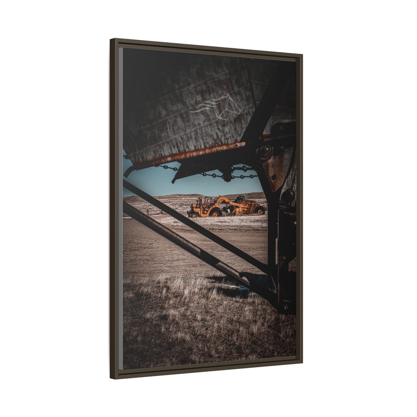 Rustic Yellow John Deer Framed Canvas