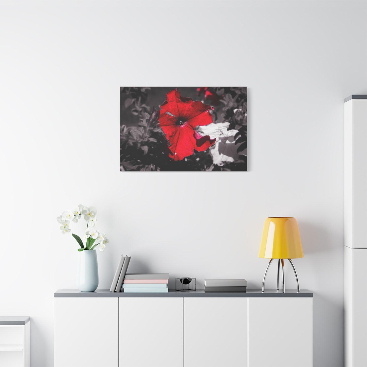 Black and Red Flower Canvas