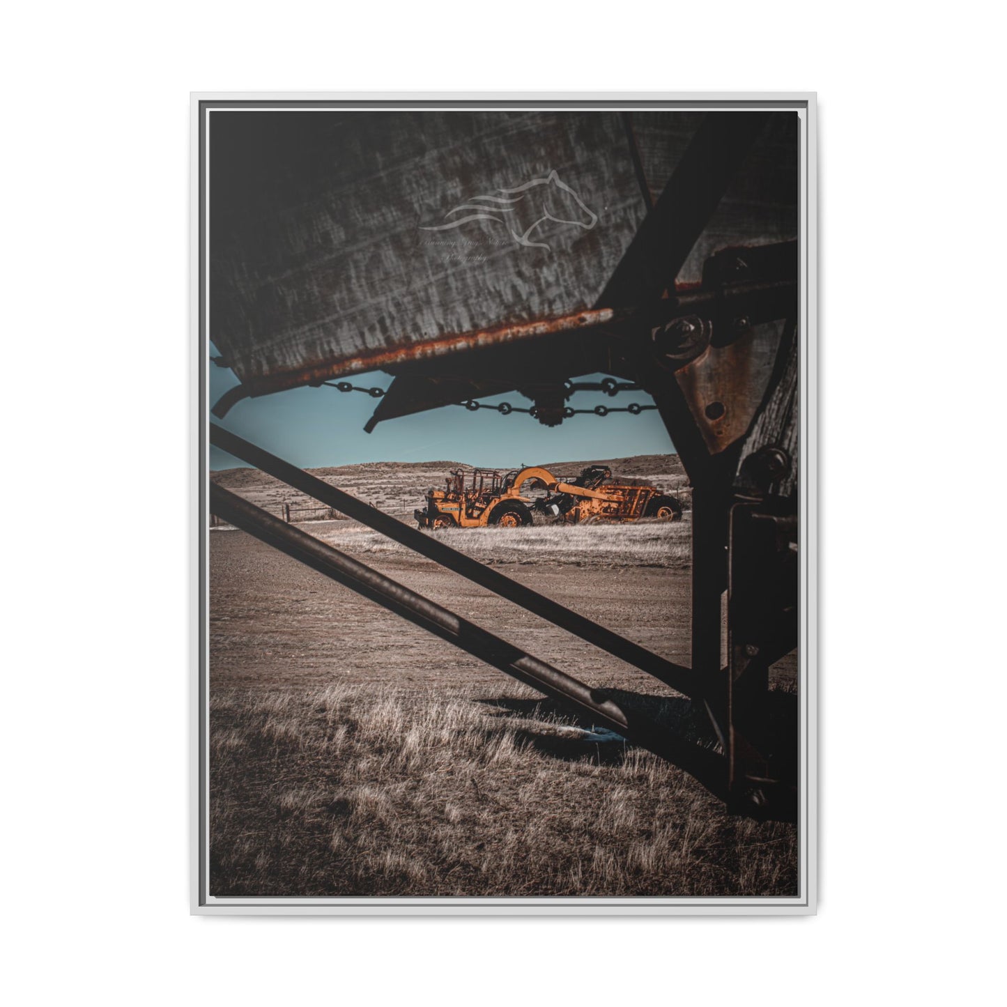 Rustic Yellow John Deer Framed Canvas