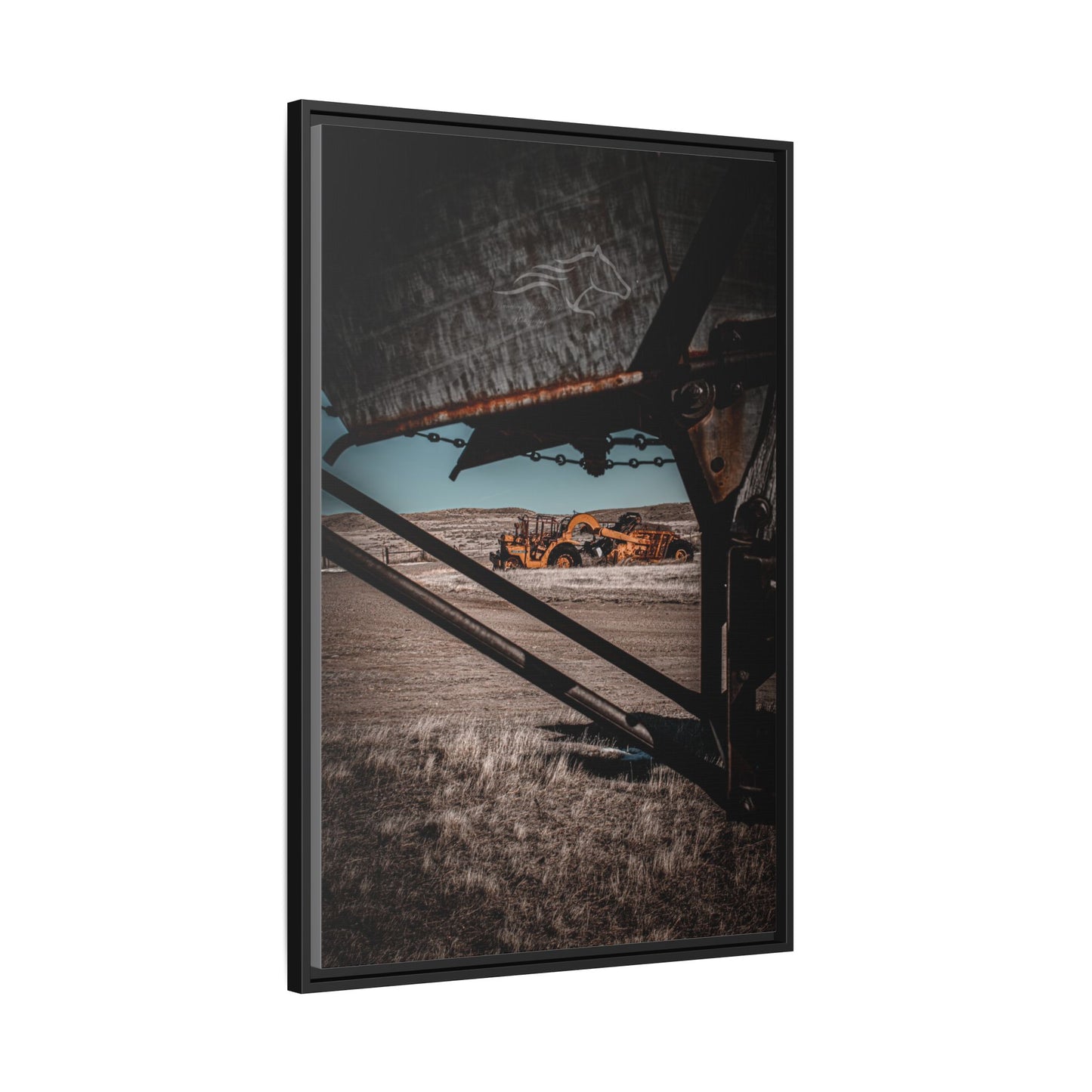 Rustic Yellow John Deer Framed Canvas