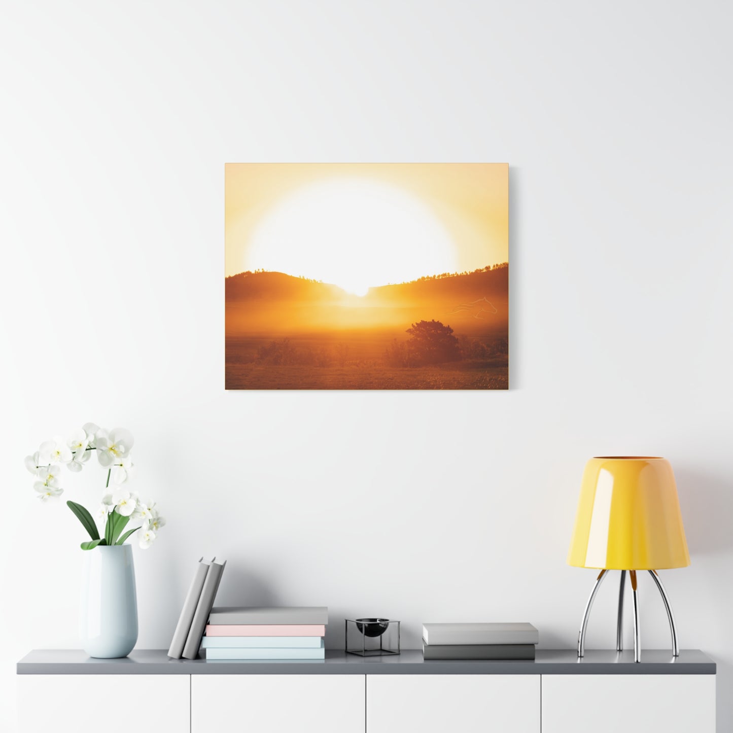 Buffalo Round Up Sunrise Canvas