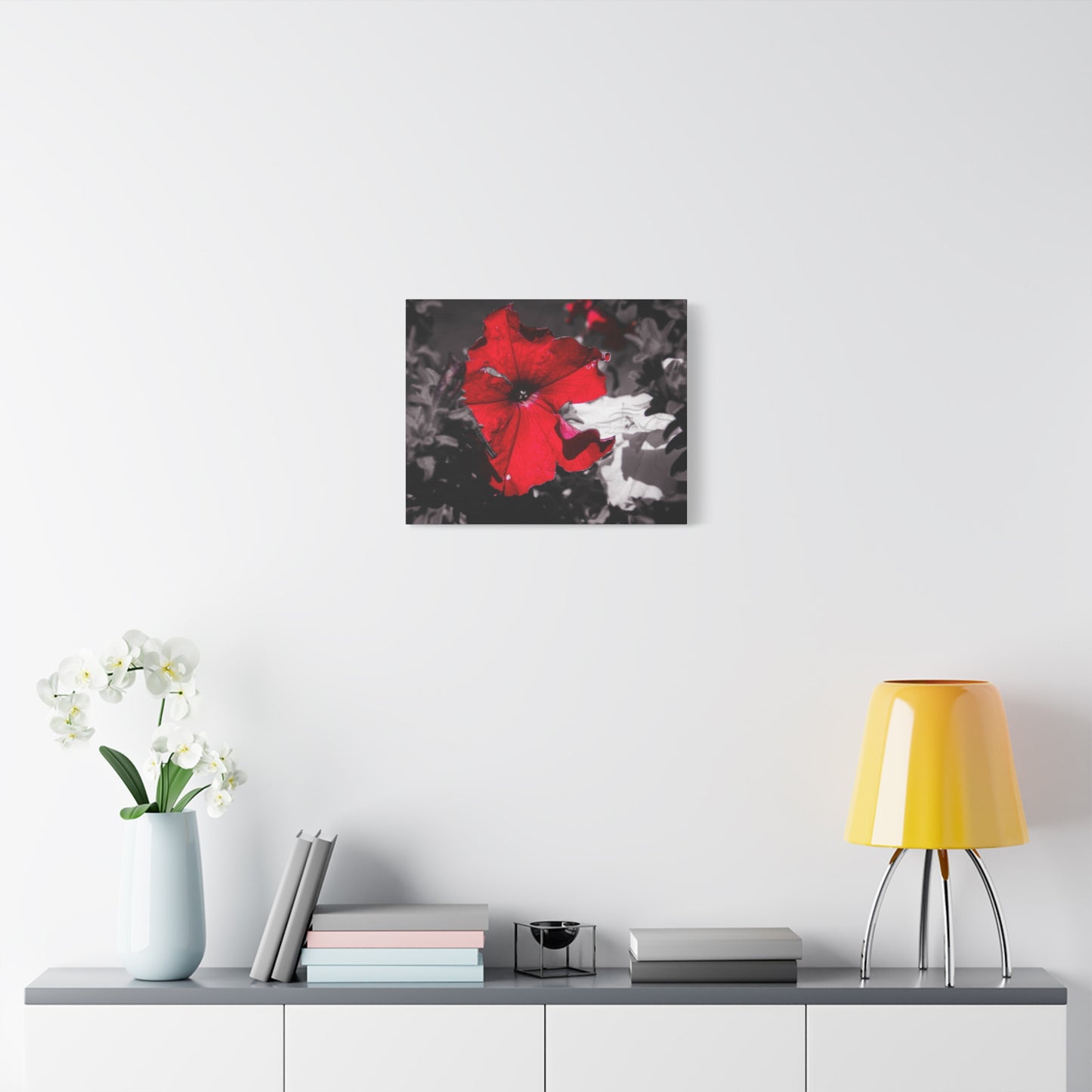 Black and Red Flower Canvas