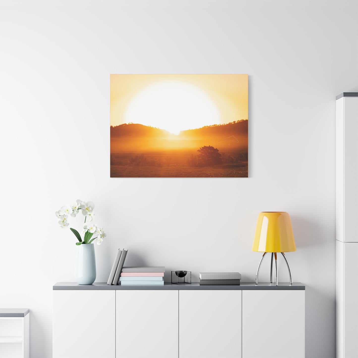 Buffalo Round Up Sunrise Canvas