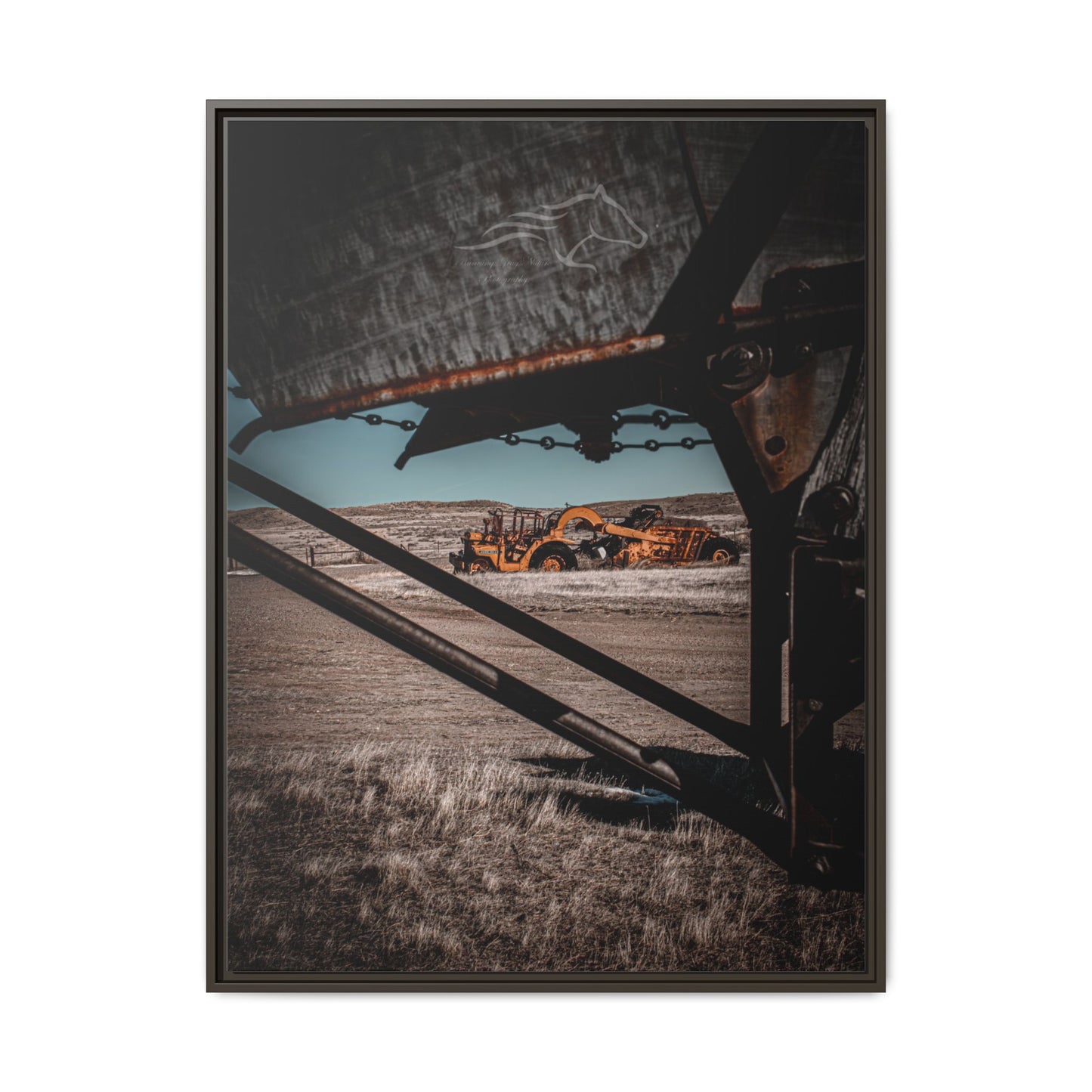 Rustic Yellow John Deer Framed Canvas