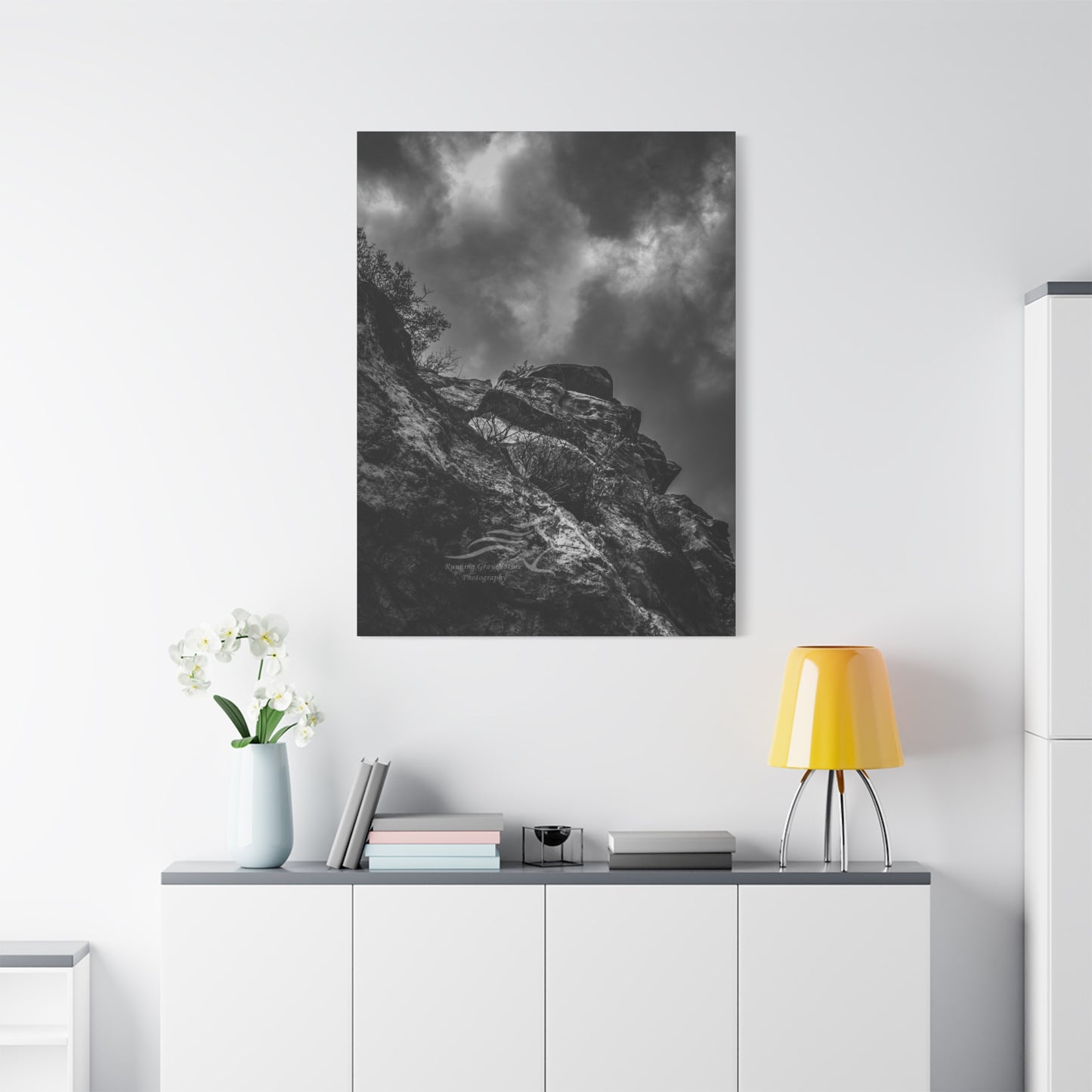 Black and White Sky View Ayres Natural Bridge Canvas