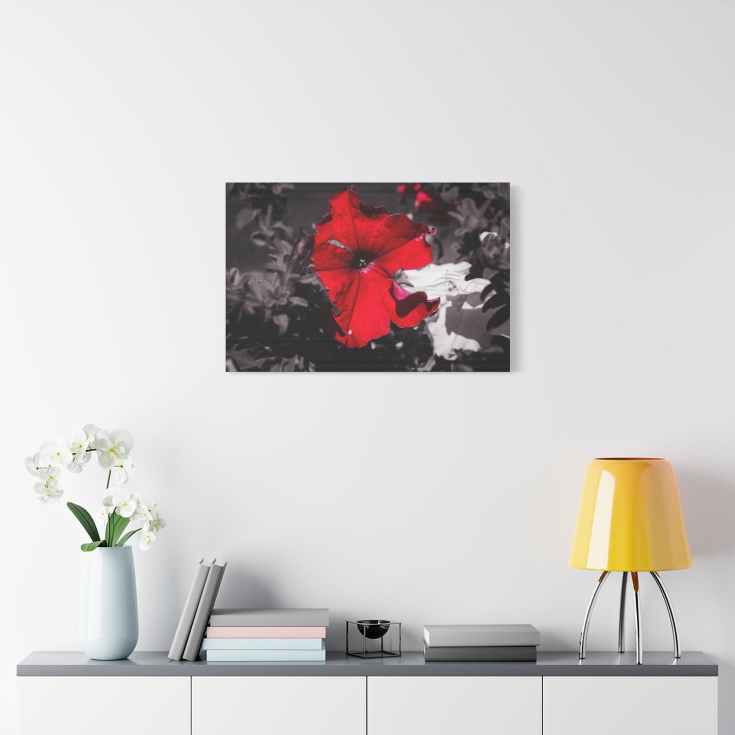 Black and Red Flower Canvas